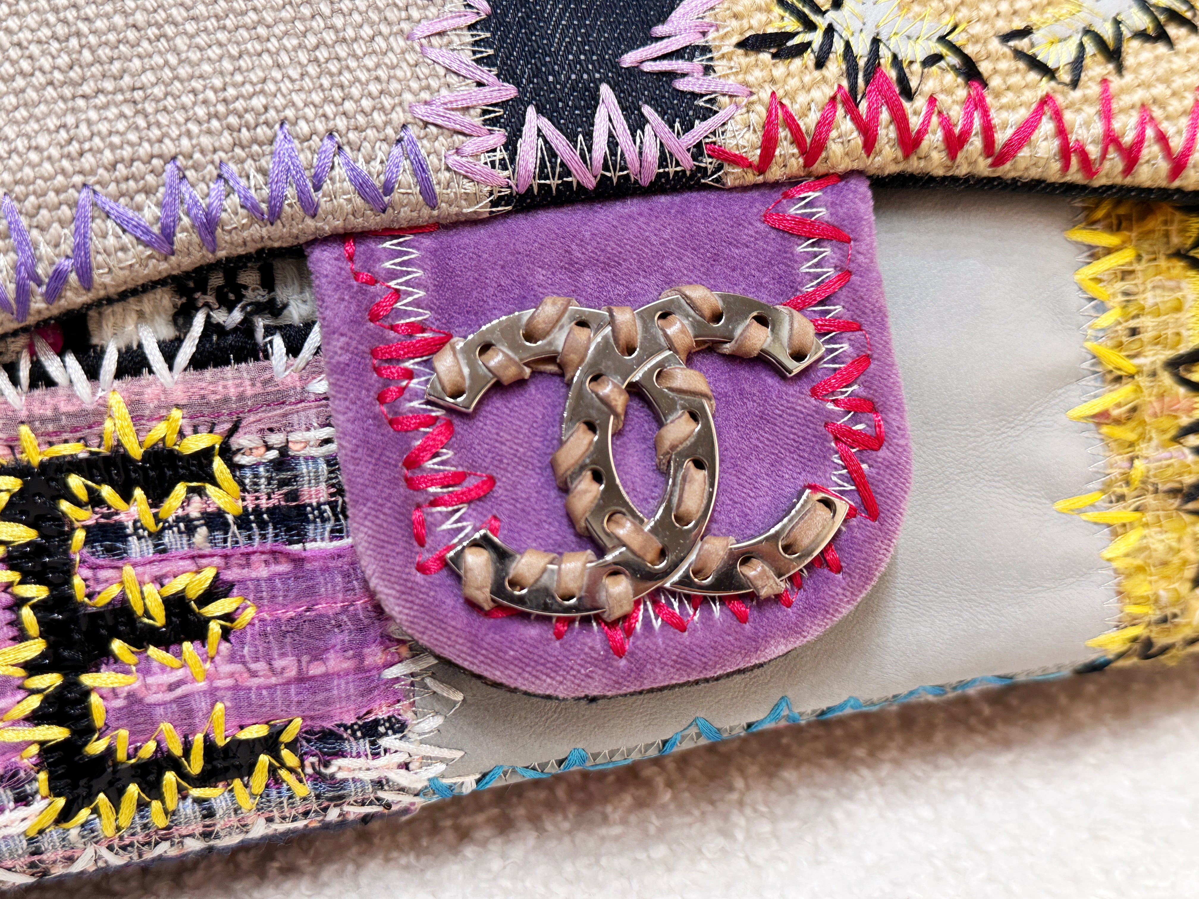 CHANEL TIMELESS PATCHWORK MULTICOLOR JUMBO SINGLE FLAP BAG 1443 holo card