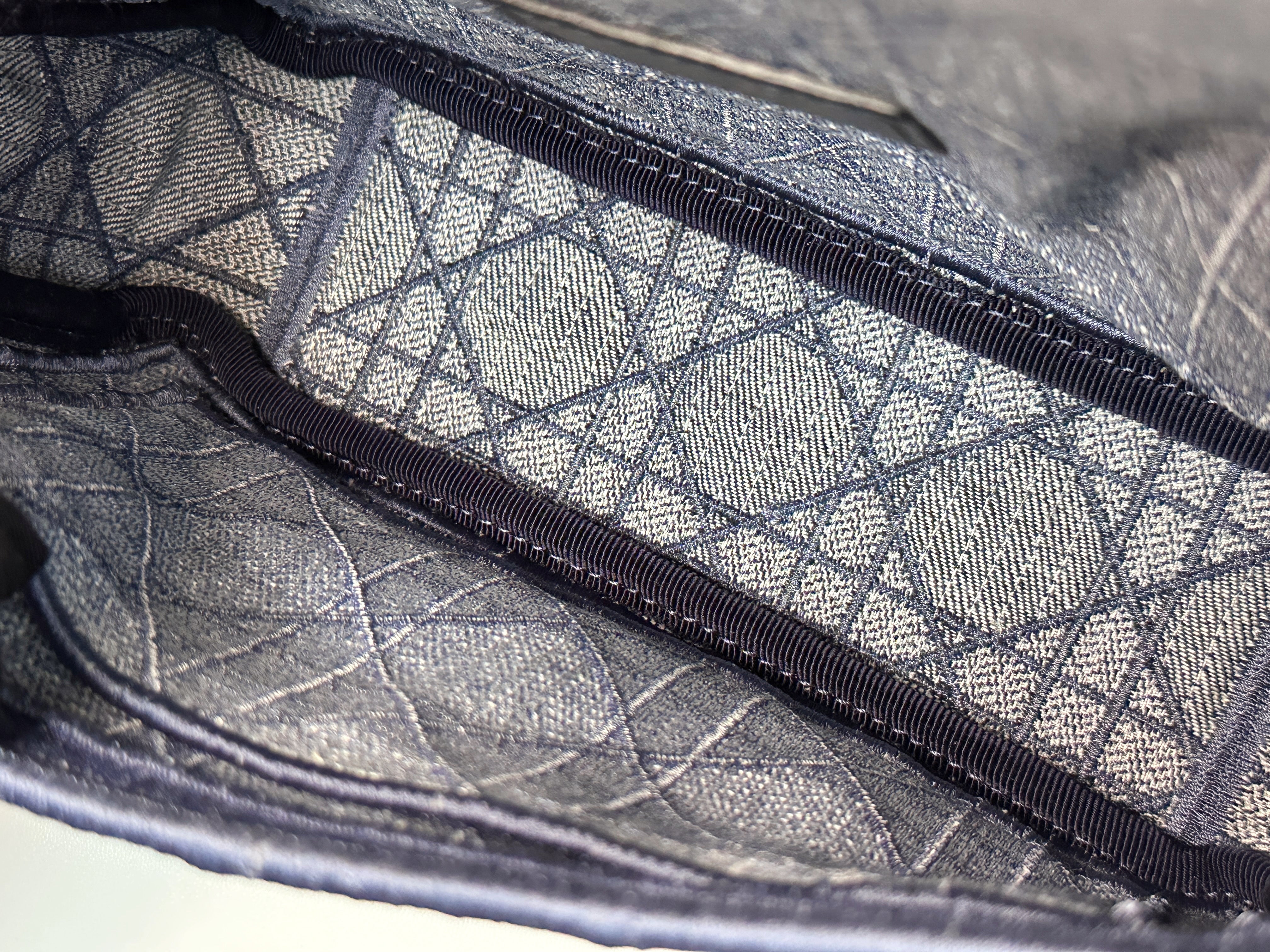 Christian Dior Denim Cannage Small Caro Bag Blue