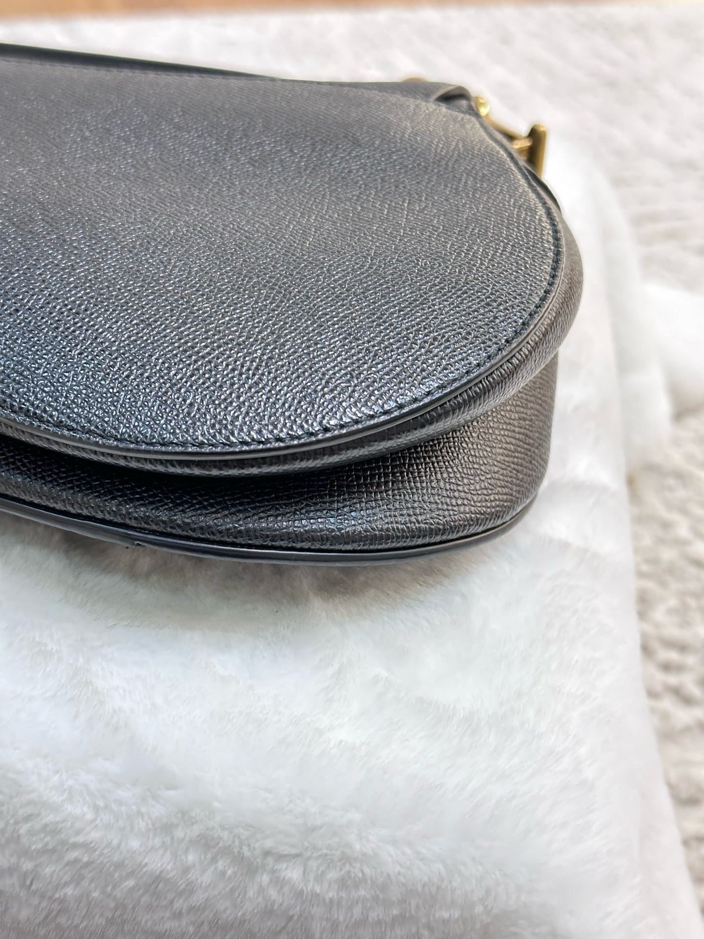 Christian Dior Meidum Leather Saddle Bag Black