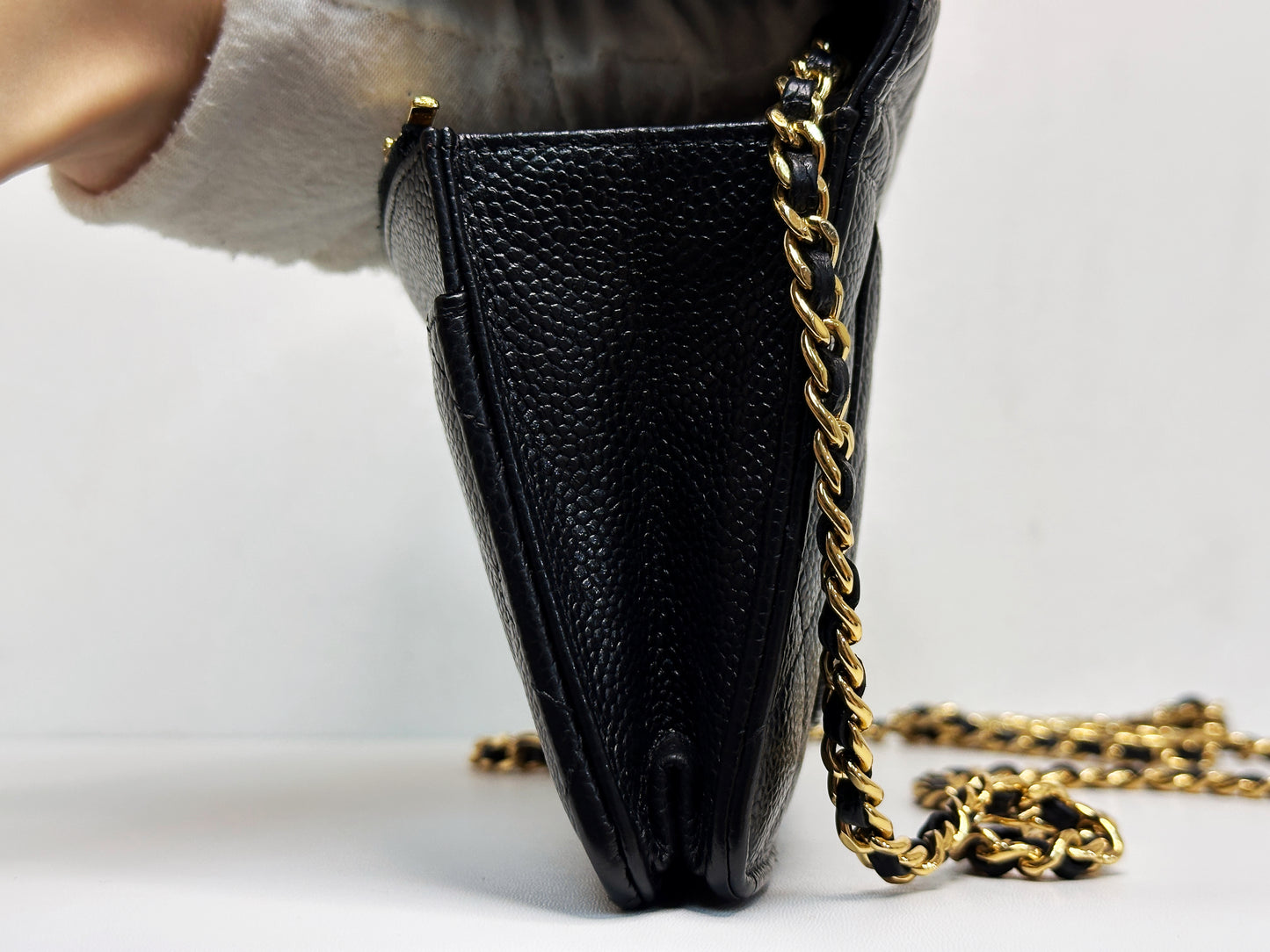 Chanel Classic Wallet on Chain Caviar Black GHW 2859 Holo card