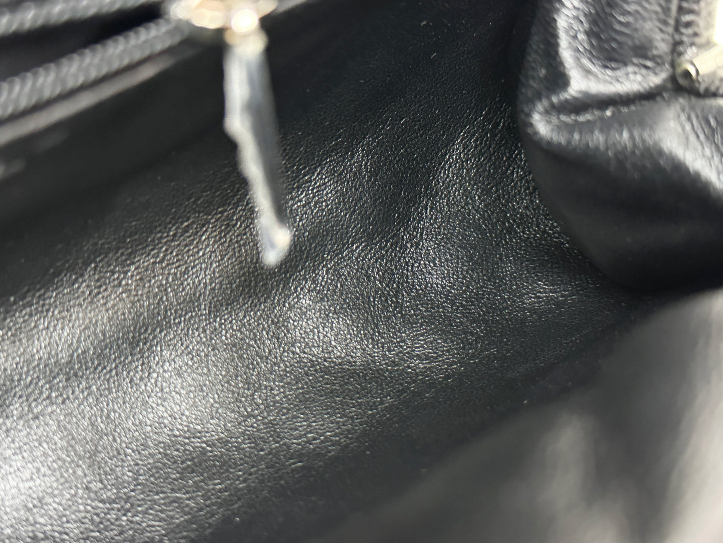 Chanel Quilted Timeless Kisslock Clutch Black Caviar SHW 1915 holo card
