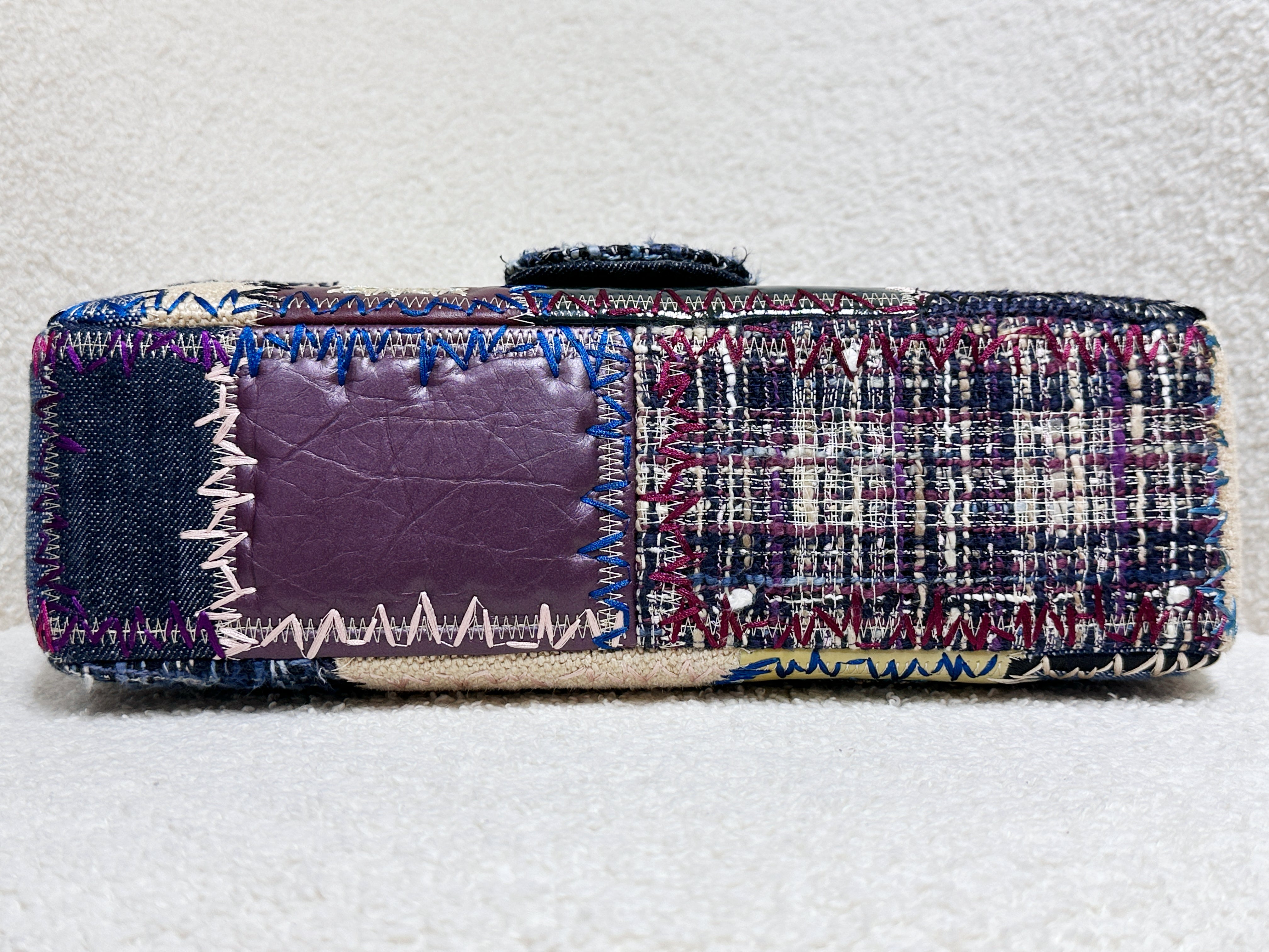 CHANEL TIMELESS PATCHWORK MULTICOLOR JUMBO SINGLE FLAP BAG 1600 holo card