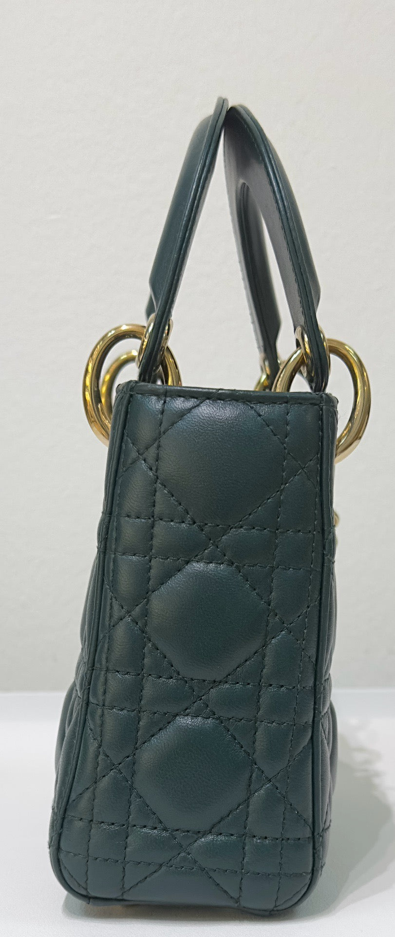 Christian Dior Mini Lambskin Cannage Lady Dior Green