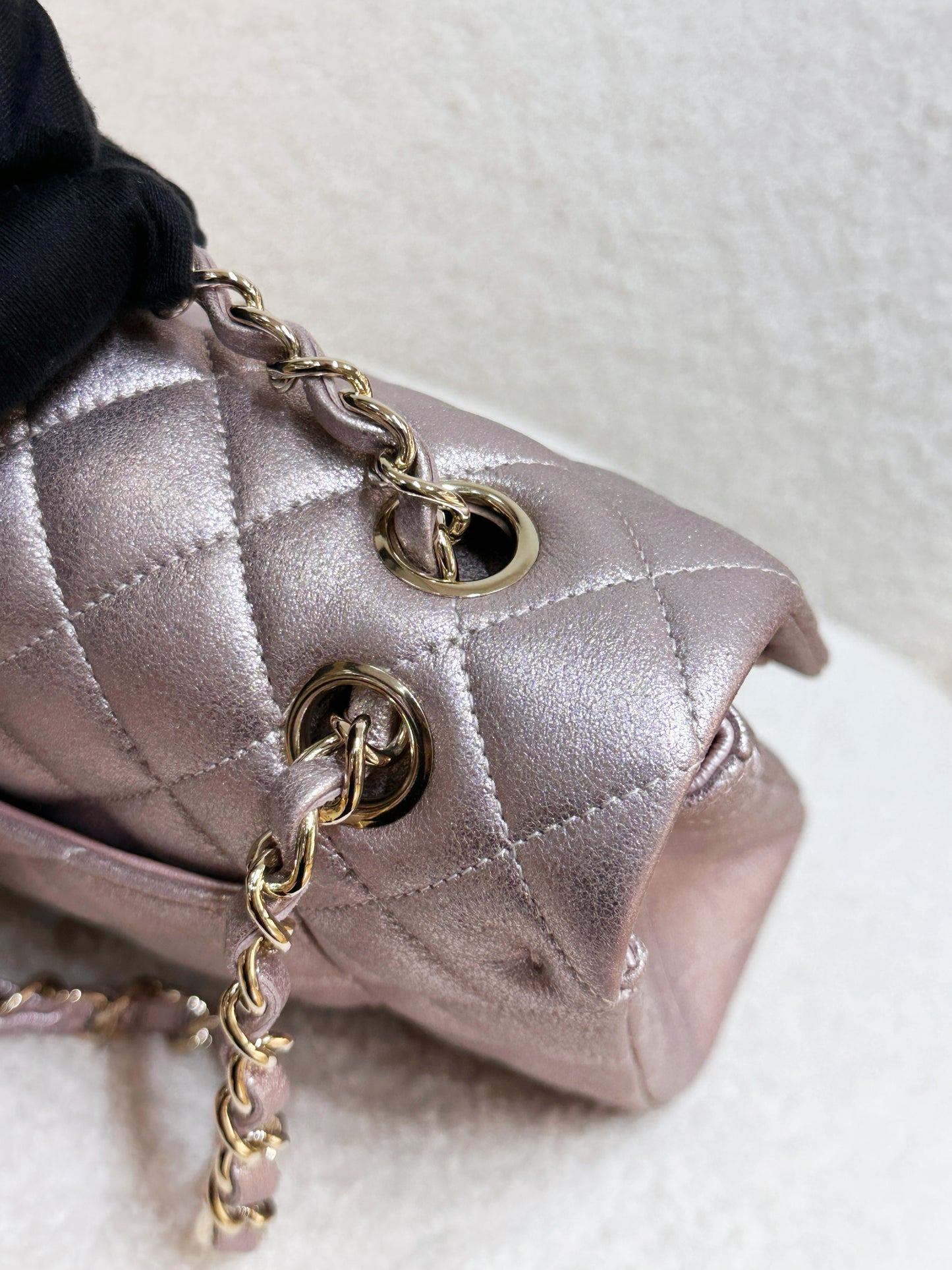 Chanel Classic Quilted Medium Double Flap Iridescent Pink (Calfskin)LGHW 1998 holo card