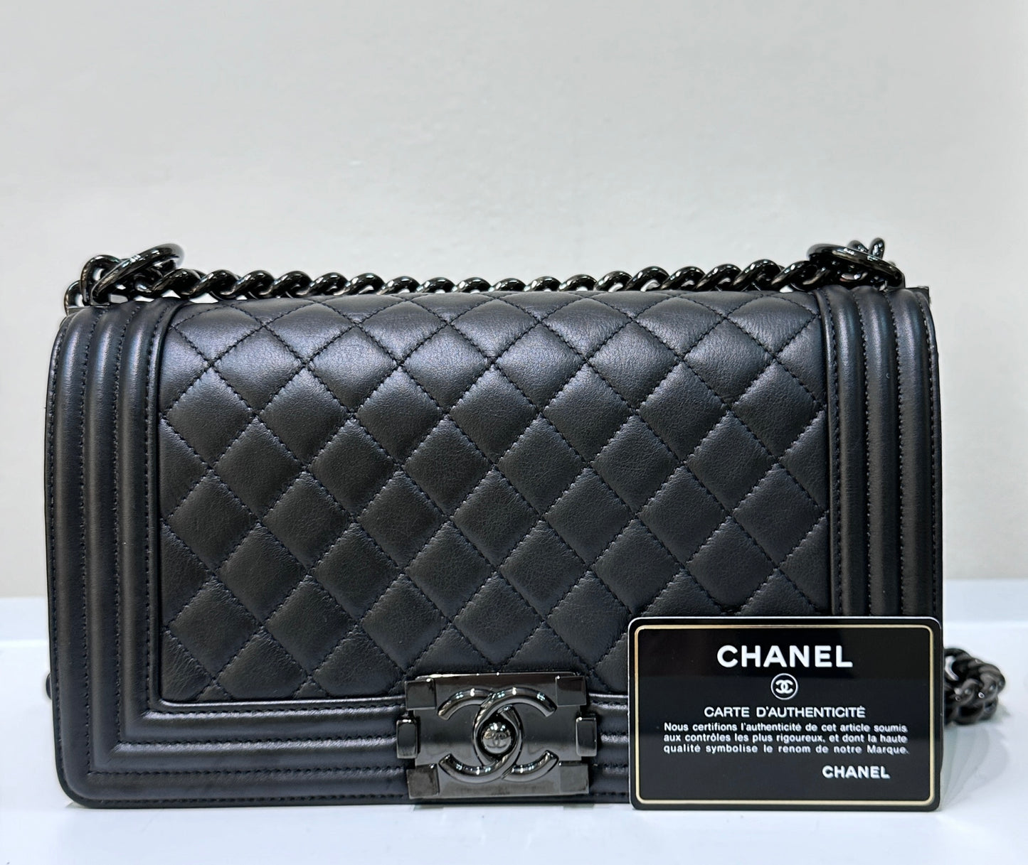 Chanel Boy Medium So Black Calfskin Bag