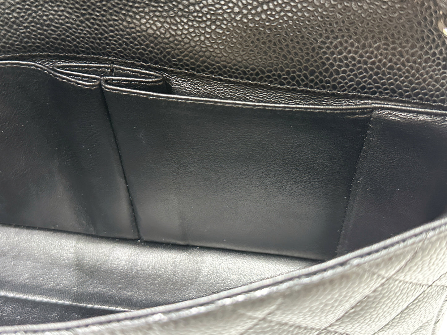 Chanel Caviar East West Flap Bag Black SHW 1172 holo card
