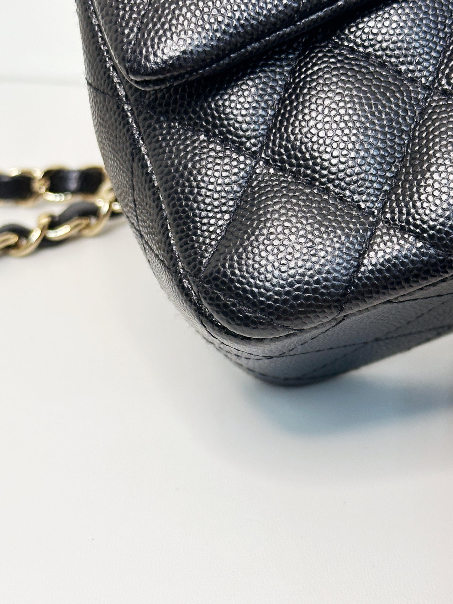 Chanel Mini Rectangular Classic Flap Black Bag 17B LGHW 2456 holo card