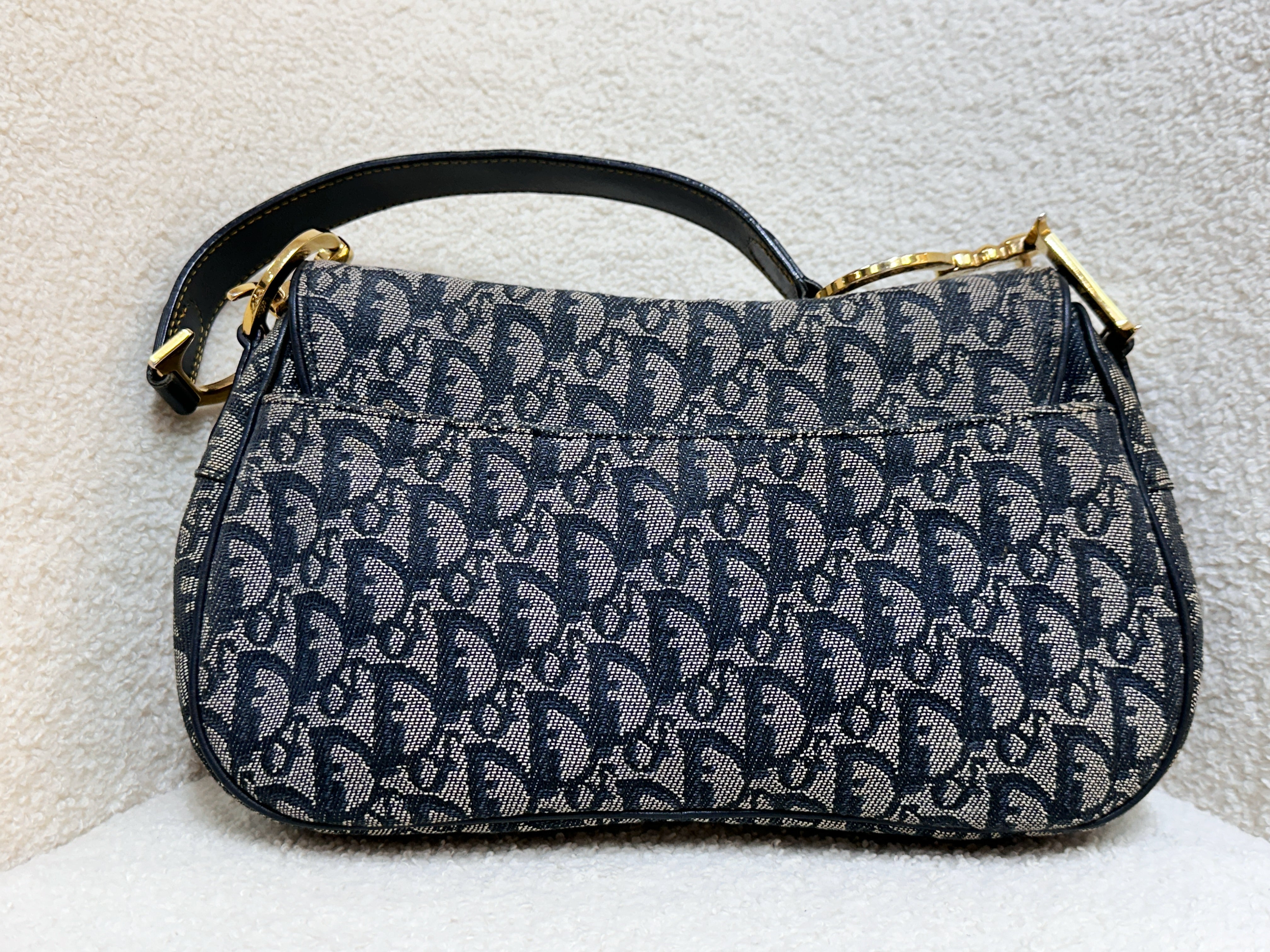 Christian Dior Double Saddle Canvas Navy blue 2001 year