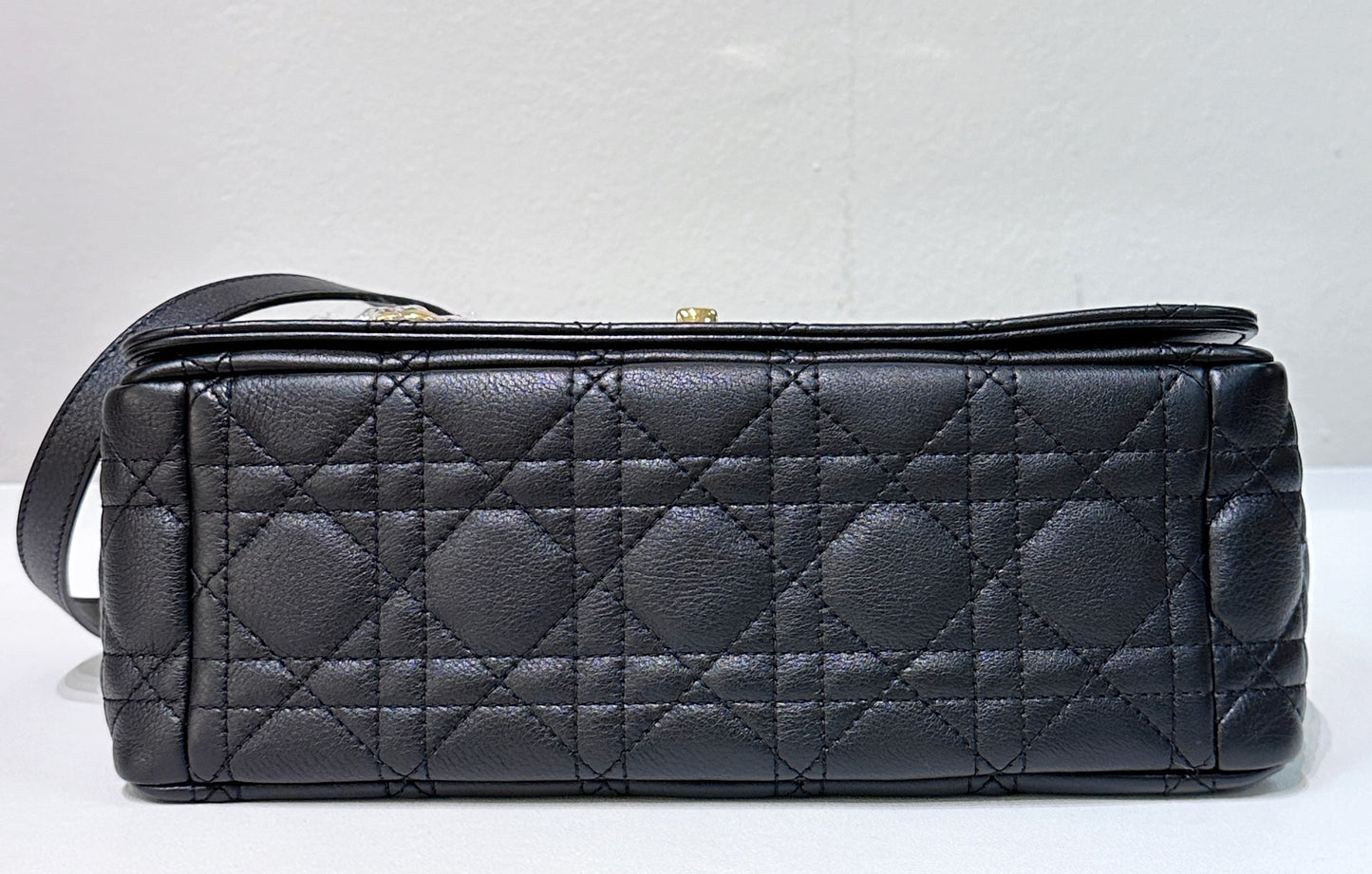 Dior Medium Caro Bag Supple Cannage Calfskin Black GHW