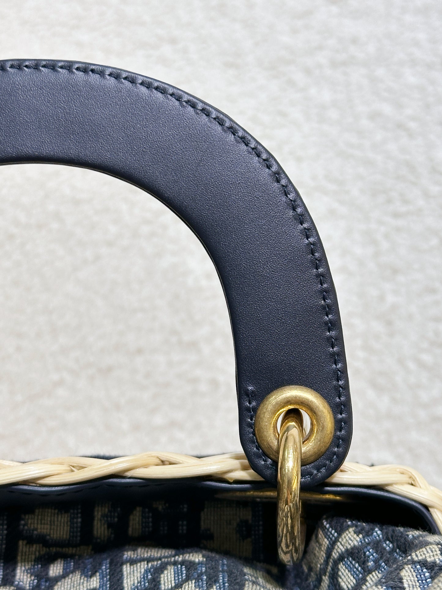 Christian Dior Bicolor Wicker Jacquard Mini Lady Dior Bag