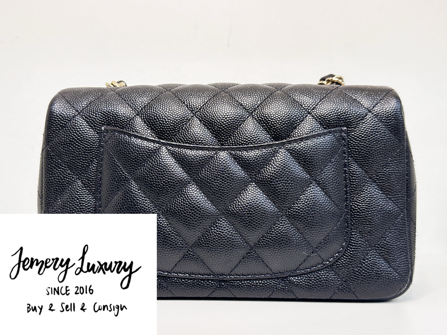 Chanel Mini Rectangular Classic Flap Black Bag 17B LGHW 2456 holo card