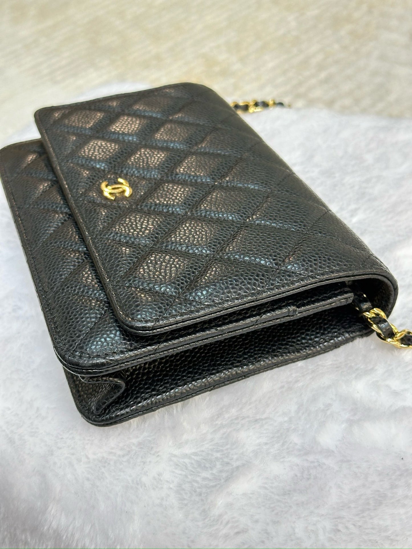 Chanel Classic Wallet on Chain Caviar Black GHW 24 Holo