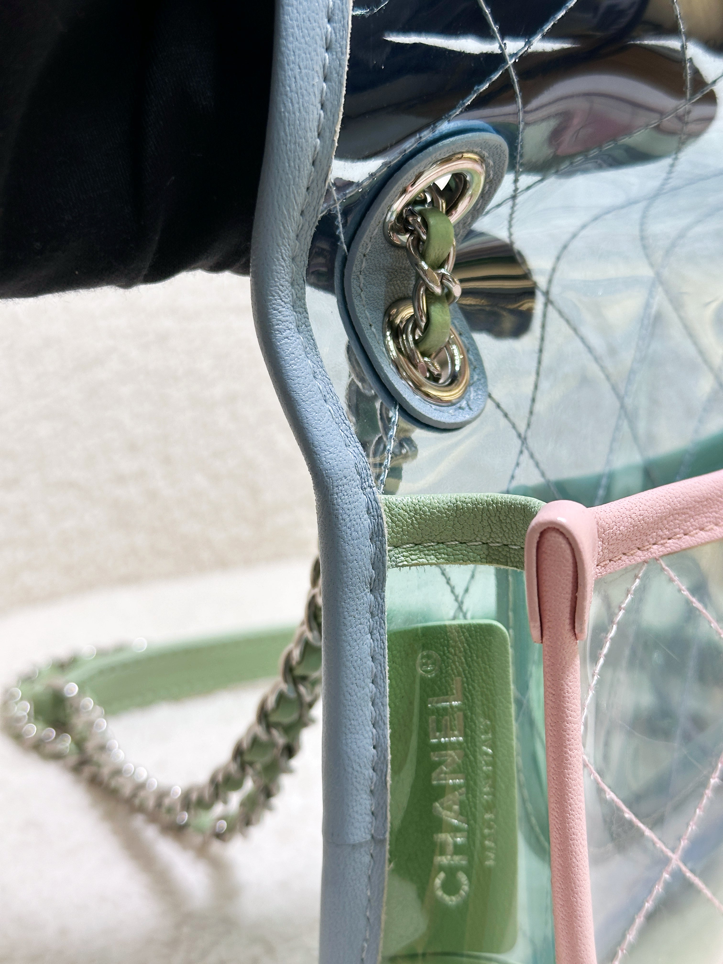 Chanel Coco Splash PVC Mini Flap Bag Blue/Pink/Green 25 holo