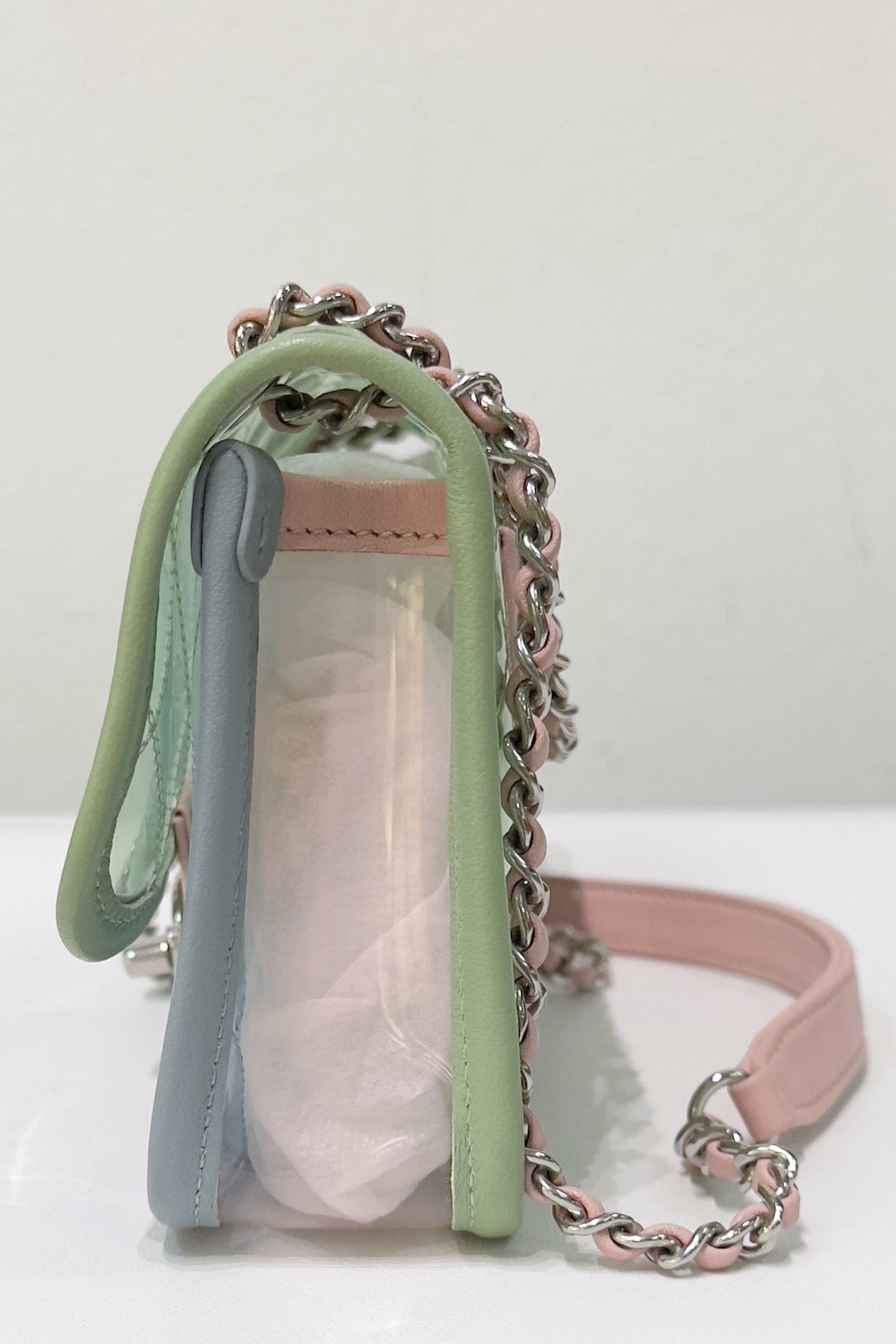 Chanel Mini Coco Splash PVC Flap Bag Blue/Green/Pink Silver Hardware