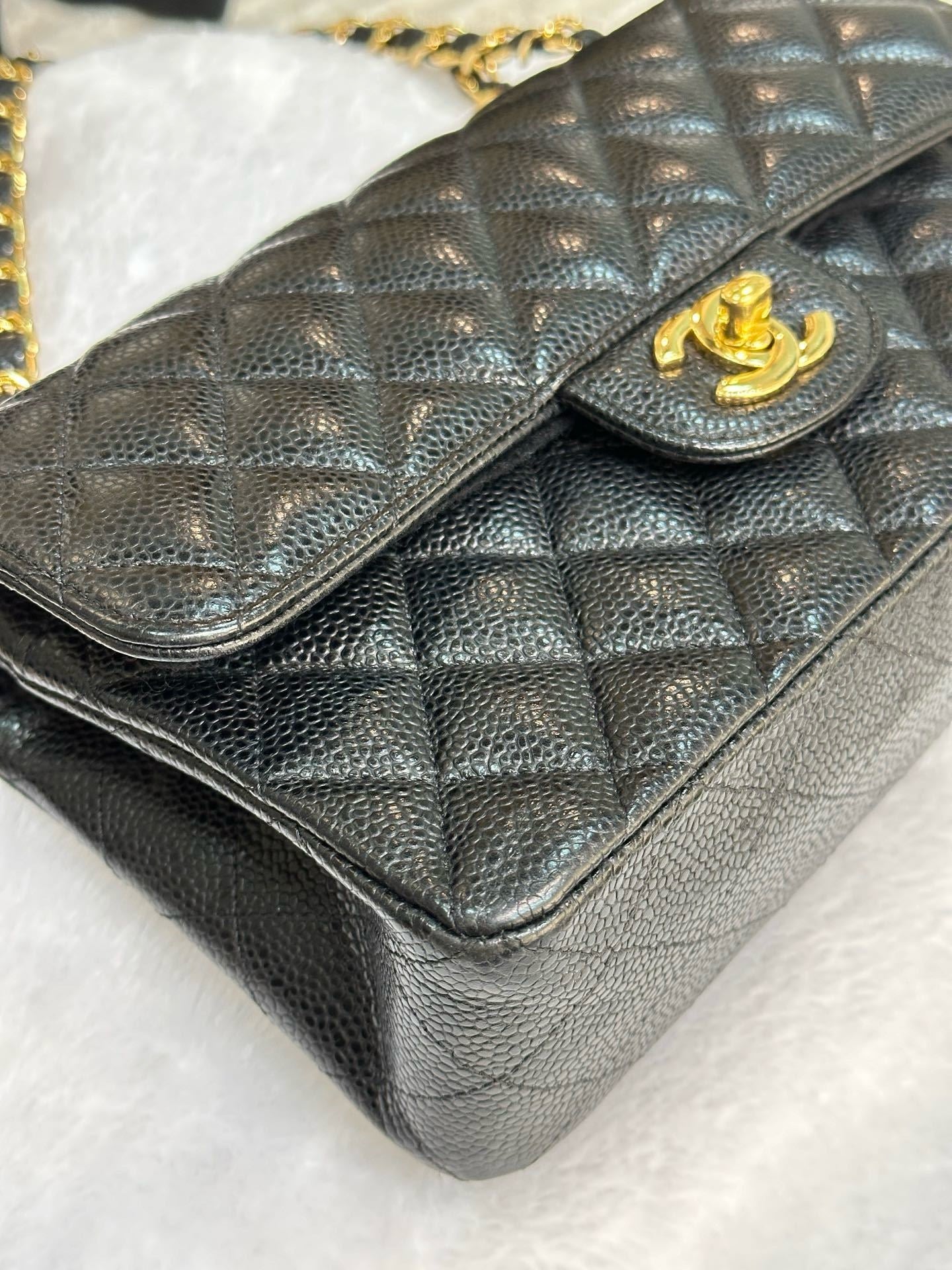 Chanel Small Classic Quilted Caviar Double Flap Bag Black