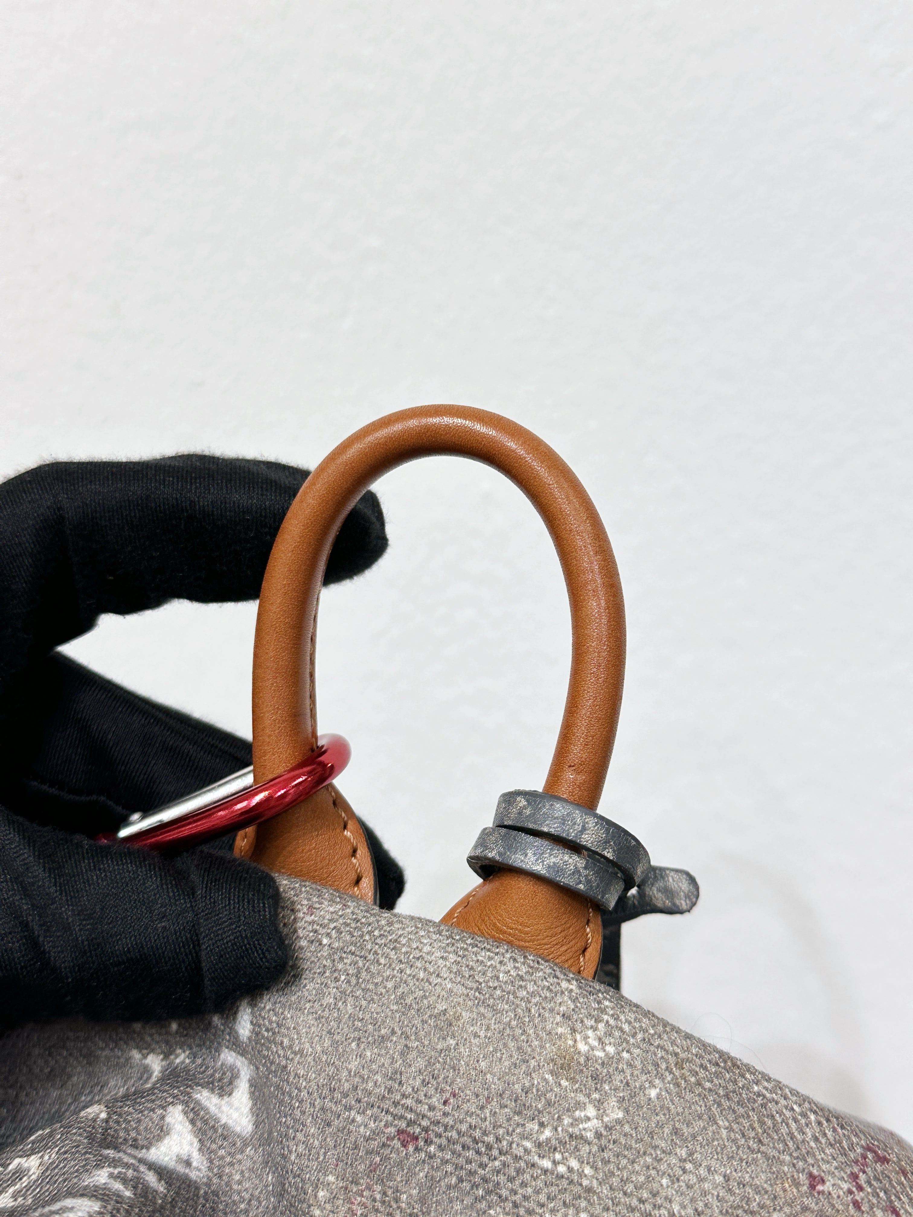 Preloved authentic Chanel Graffiti Printed Canvas Medium Backpack Grey