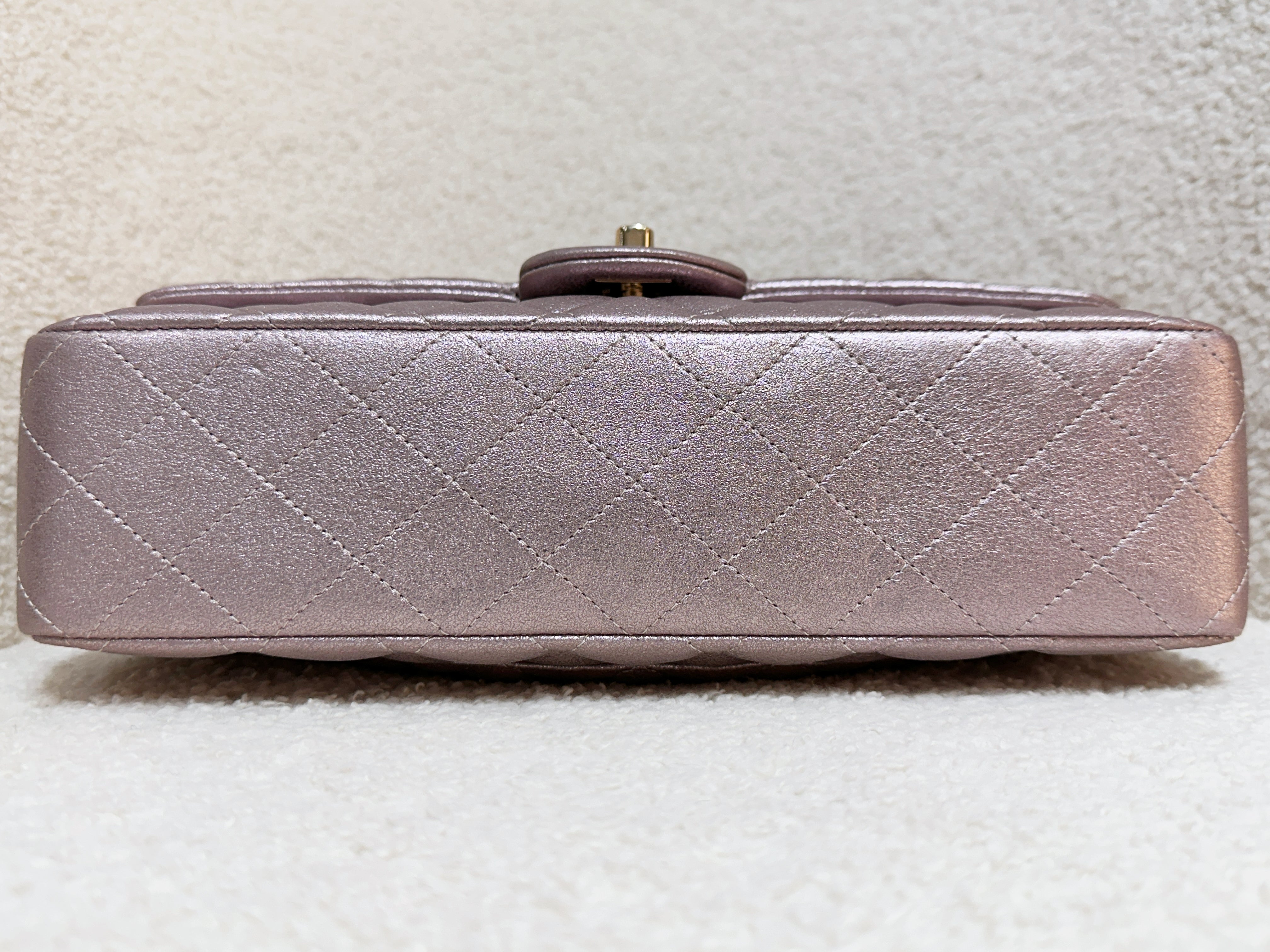 Chanel Classic Quilted Medium Double Flap Iridescent Pink (Calfskin)LGHW 1998 holo card