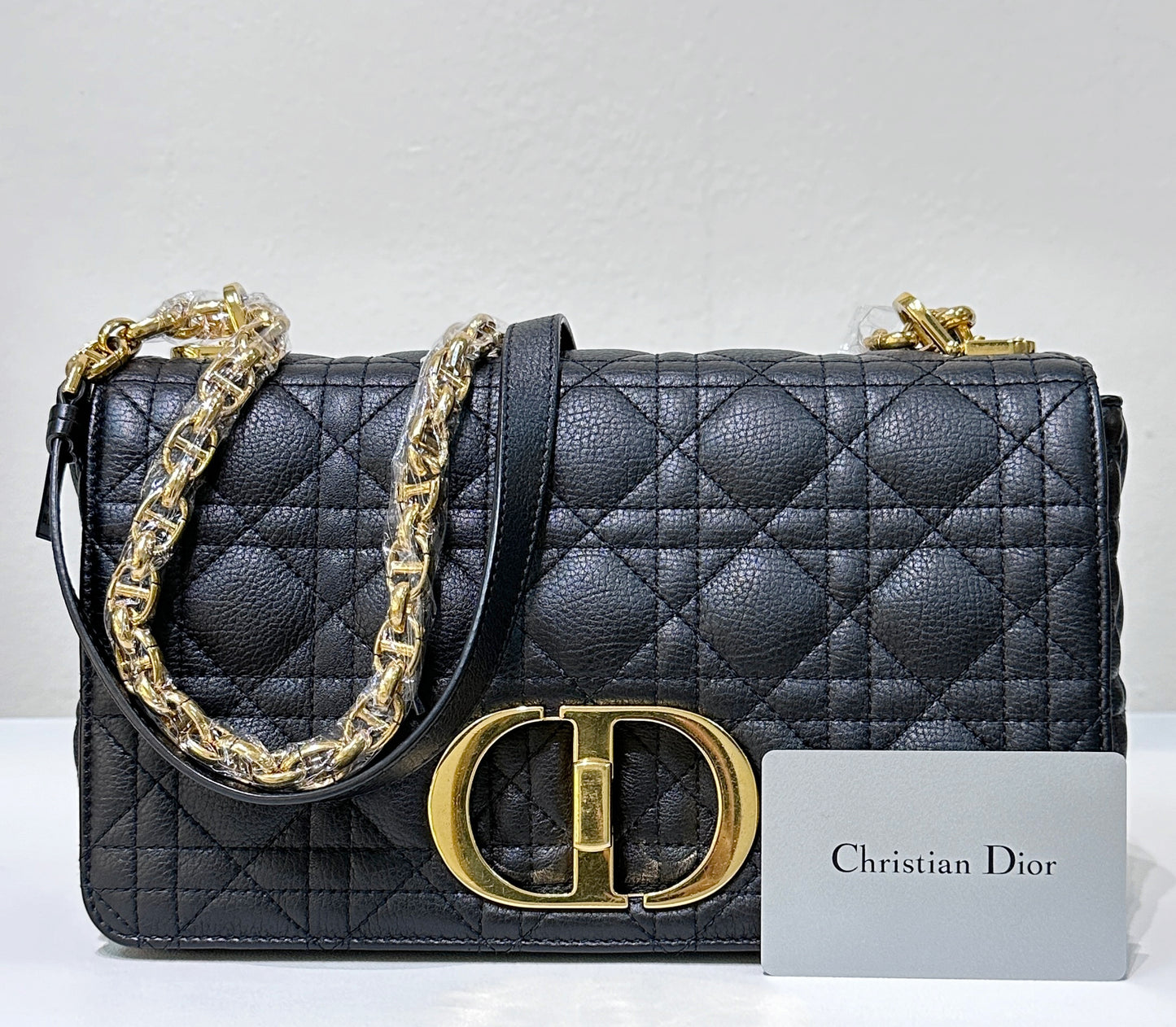 Dior Medium Caro Bag Supple Cannage Calfskin Black GHW