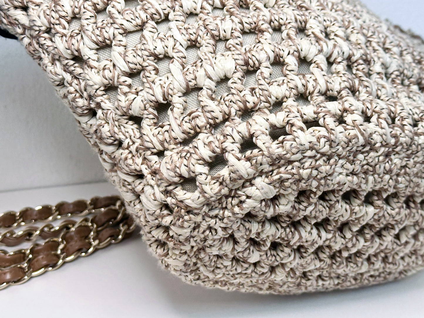 CHANEL CC Tote Bag CC Mark Chain Basket Bag Small Chain Shoulder Bag TEAL microchip