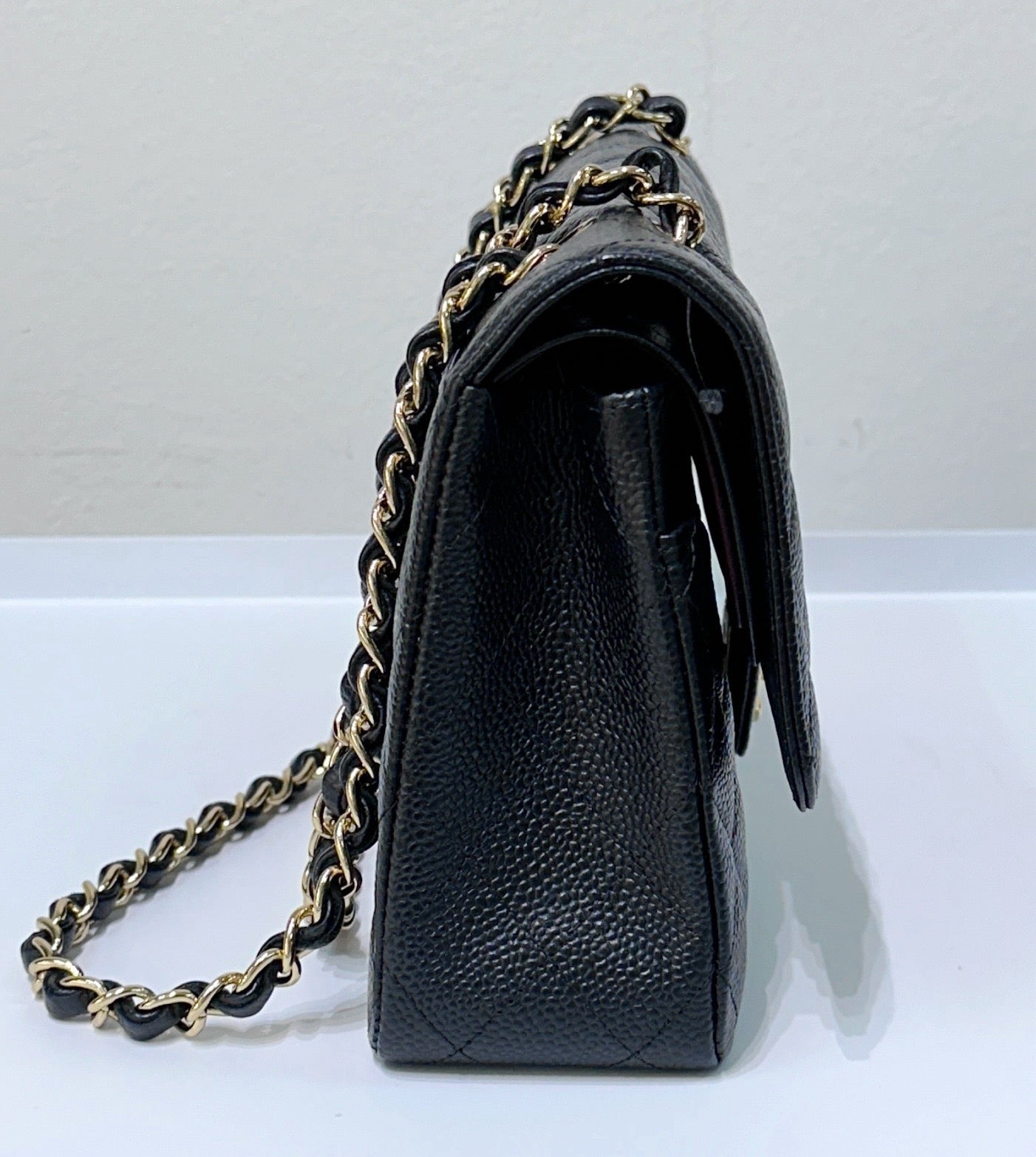 Chanel Medium Classic Flip Caviar Bag Black GHW