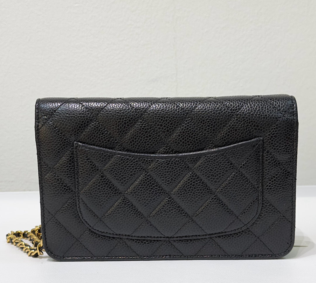 Chanel Classic Wallet on Chain Caviar Black GHW 28 Holo