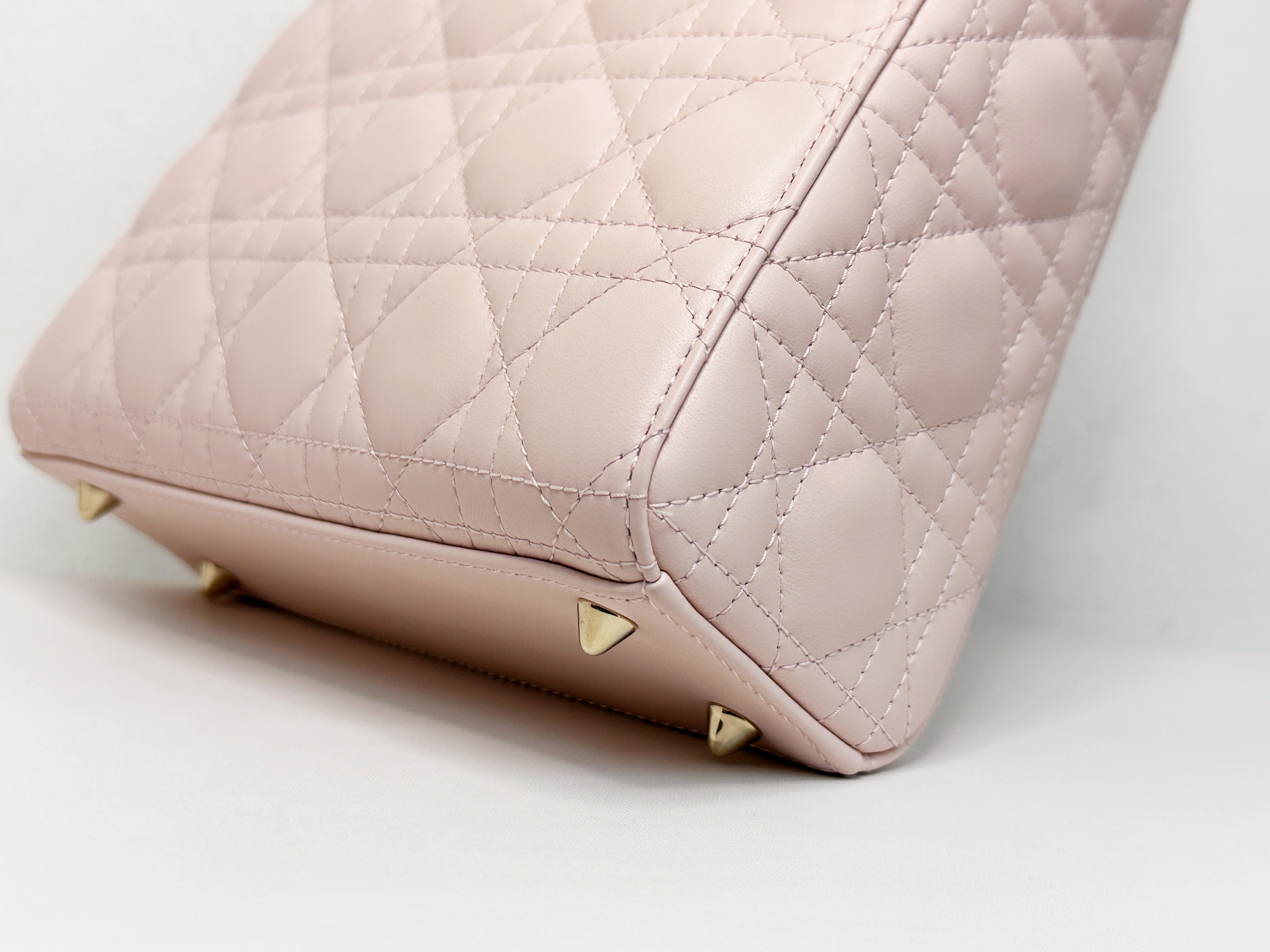 Christian Dior Small Lady Dior My ABCDior Bag Powder Pink Cannage Lambskin