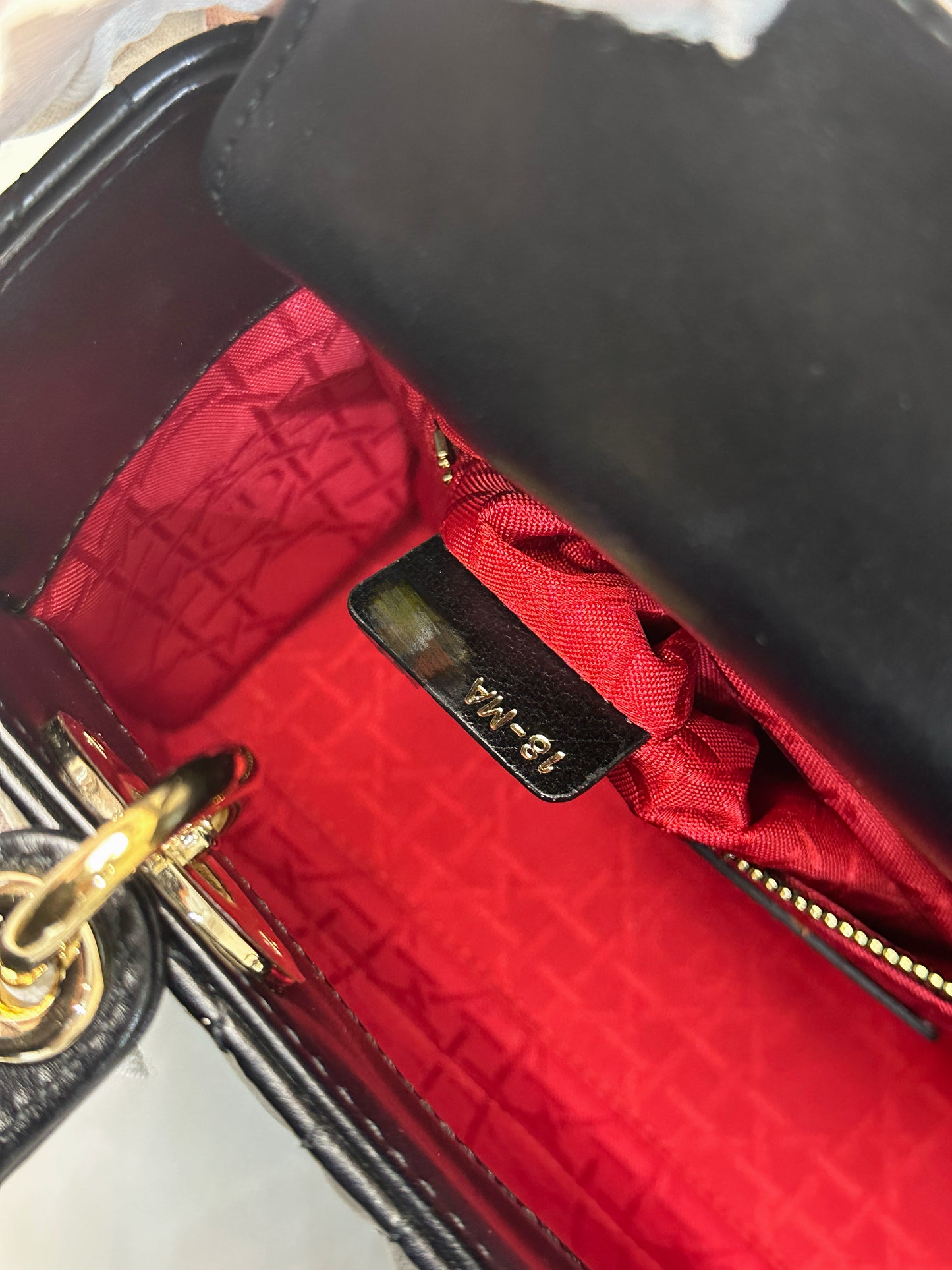 CHRISTIAN DIOR Lambskin Cannage Small My ABCDior Lady Dior Black GHW