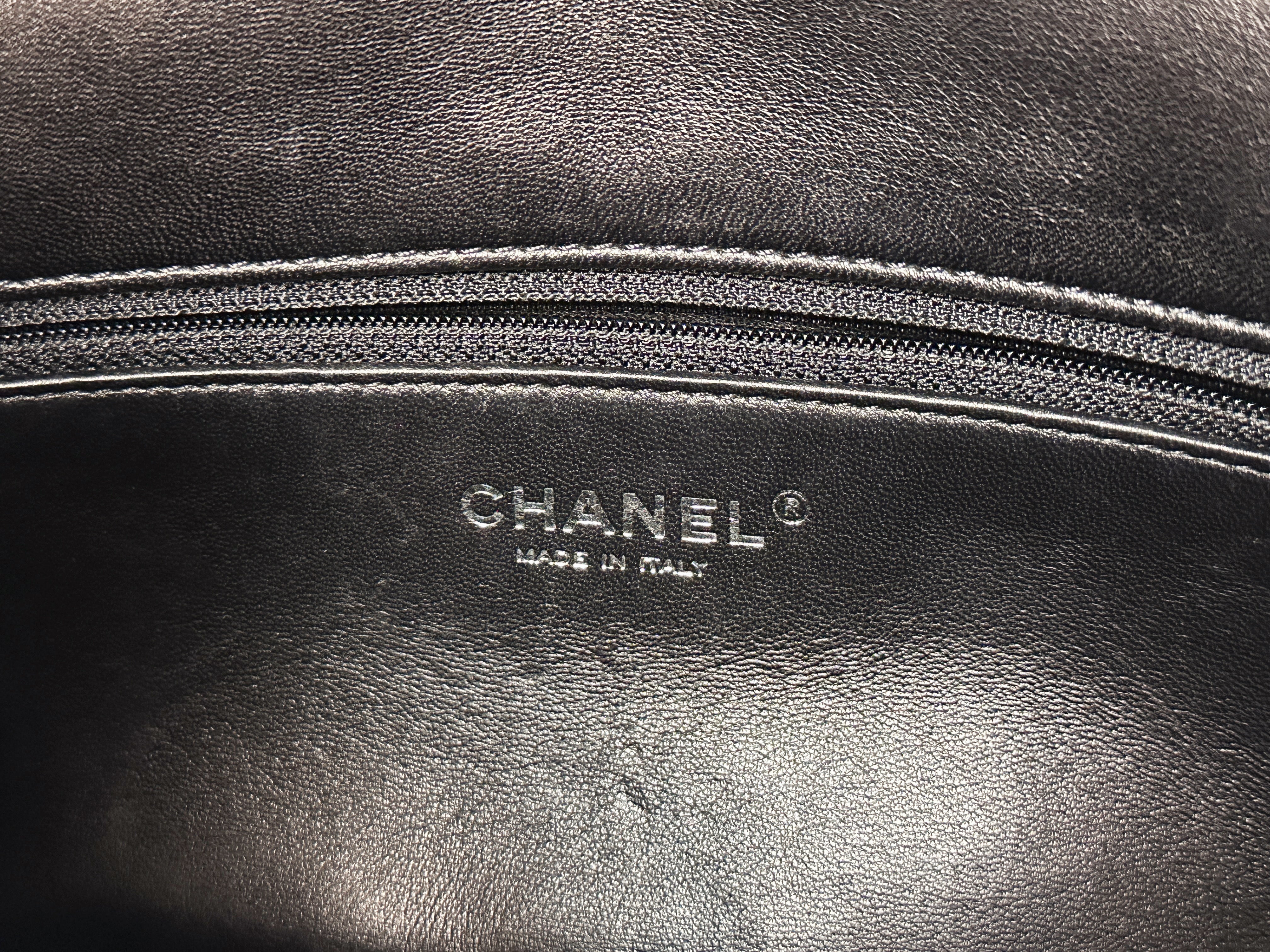 Chanel Medium Classic Flap Pop Art No. 5 Caption Comic Lambskin Black Multicolor Bag 2012 holo card