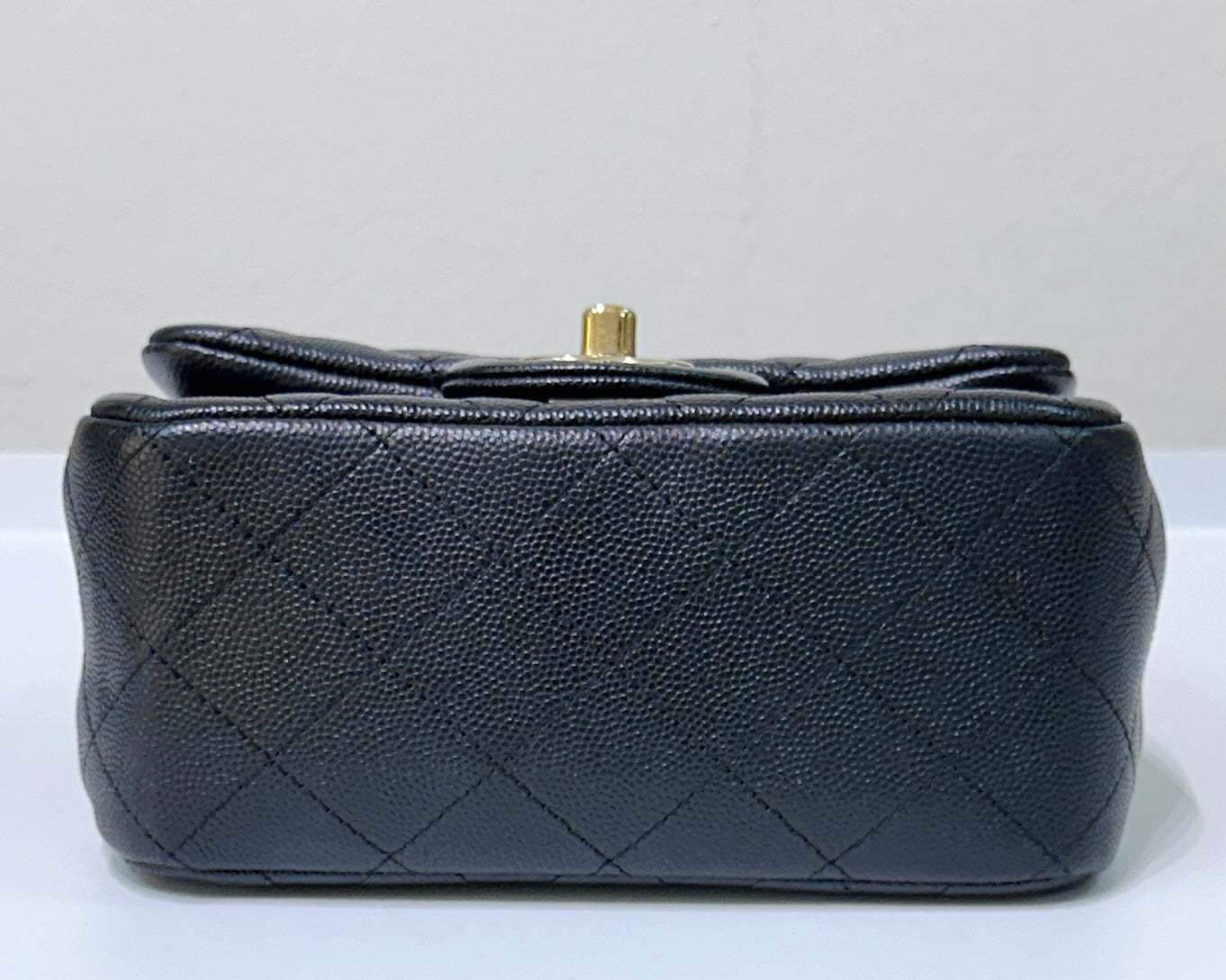 Chanel Mini Square Black Caviar Gold Hardware