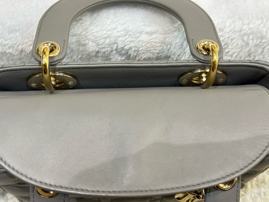 Dior Small Lady Dior My ABCDior Cannage Lambskin Gray 2019year