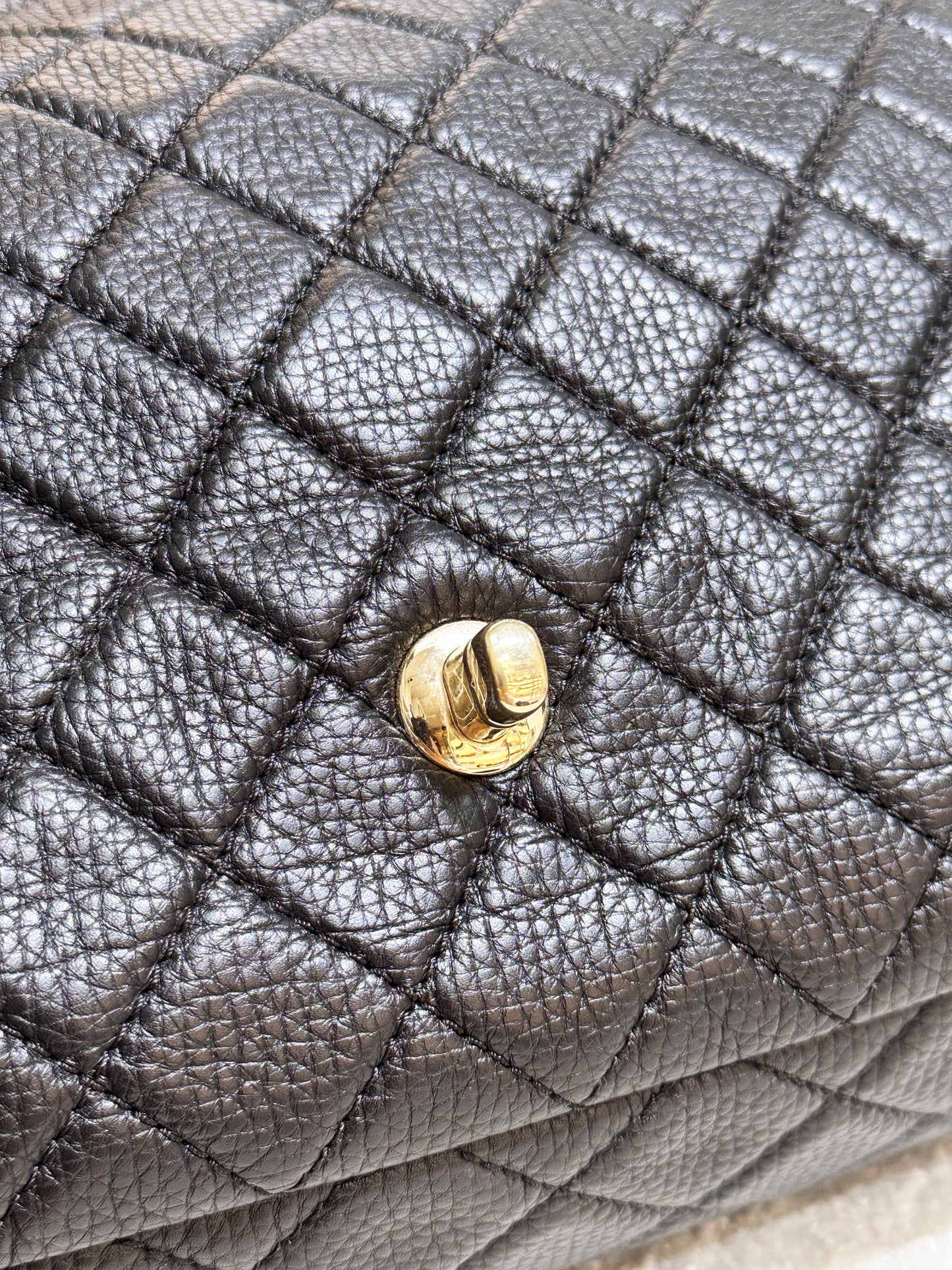 Chanel 2017 Calfskin Quilted XXL Travel Flap shoulder bag Black GHW 2354 holo card