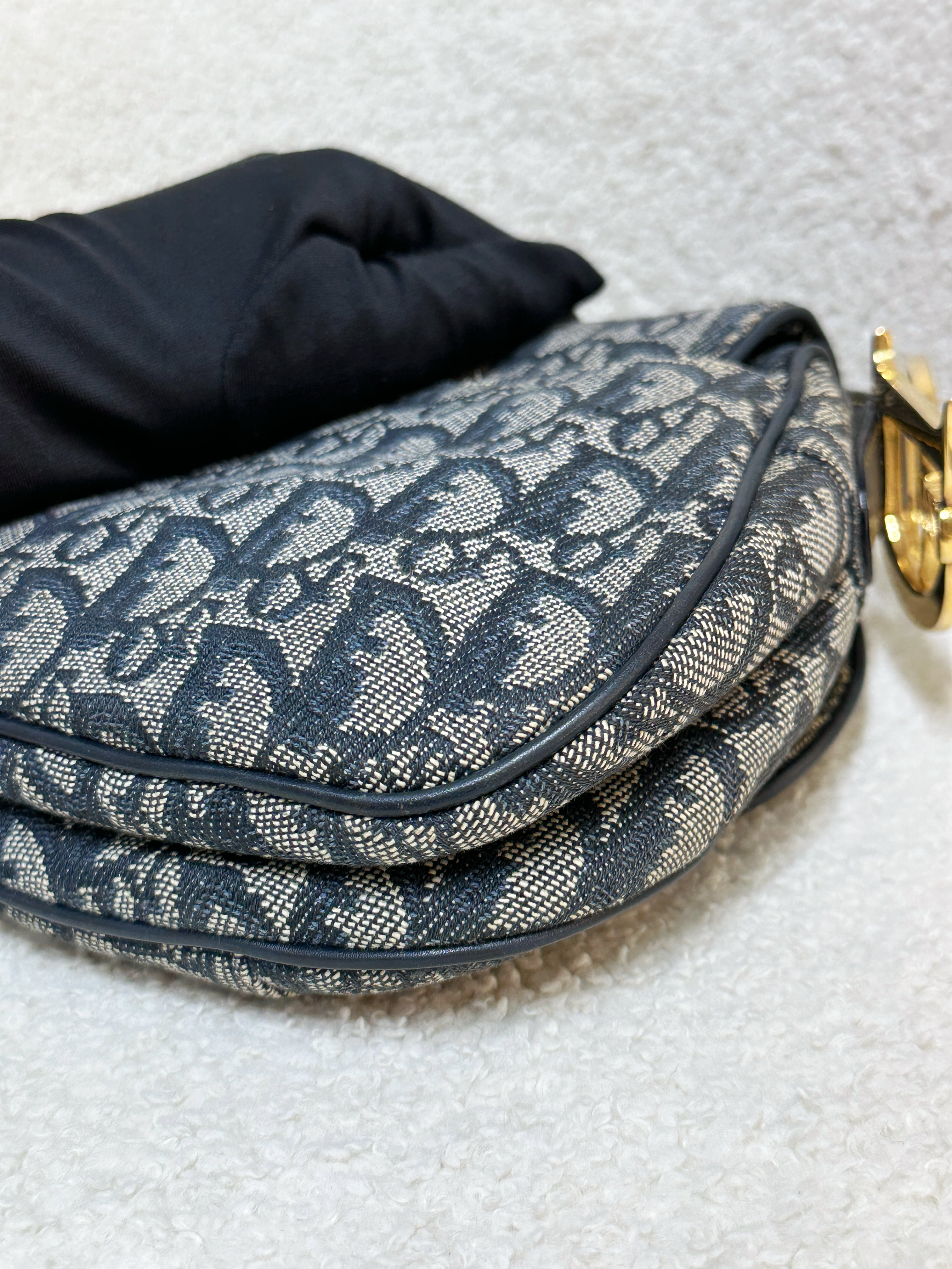 Christian Dior Double Saddle Canvas Navy blue 2001 year