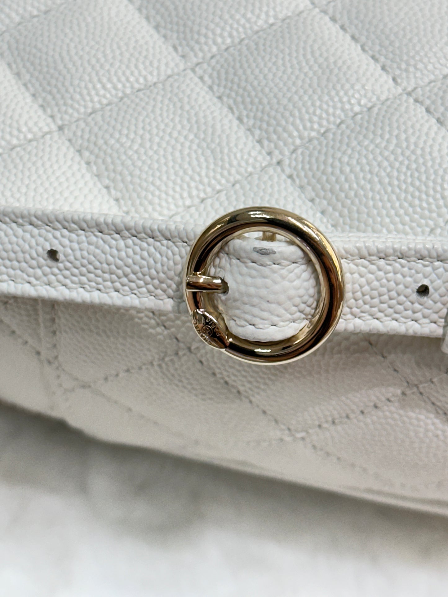 Chanel White CC Day Mini Quilted Backpack