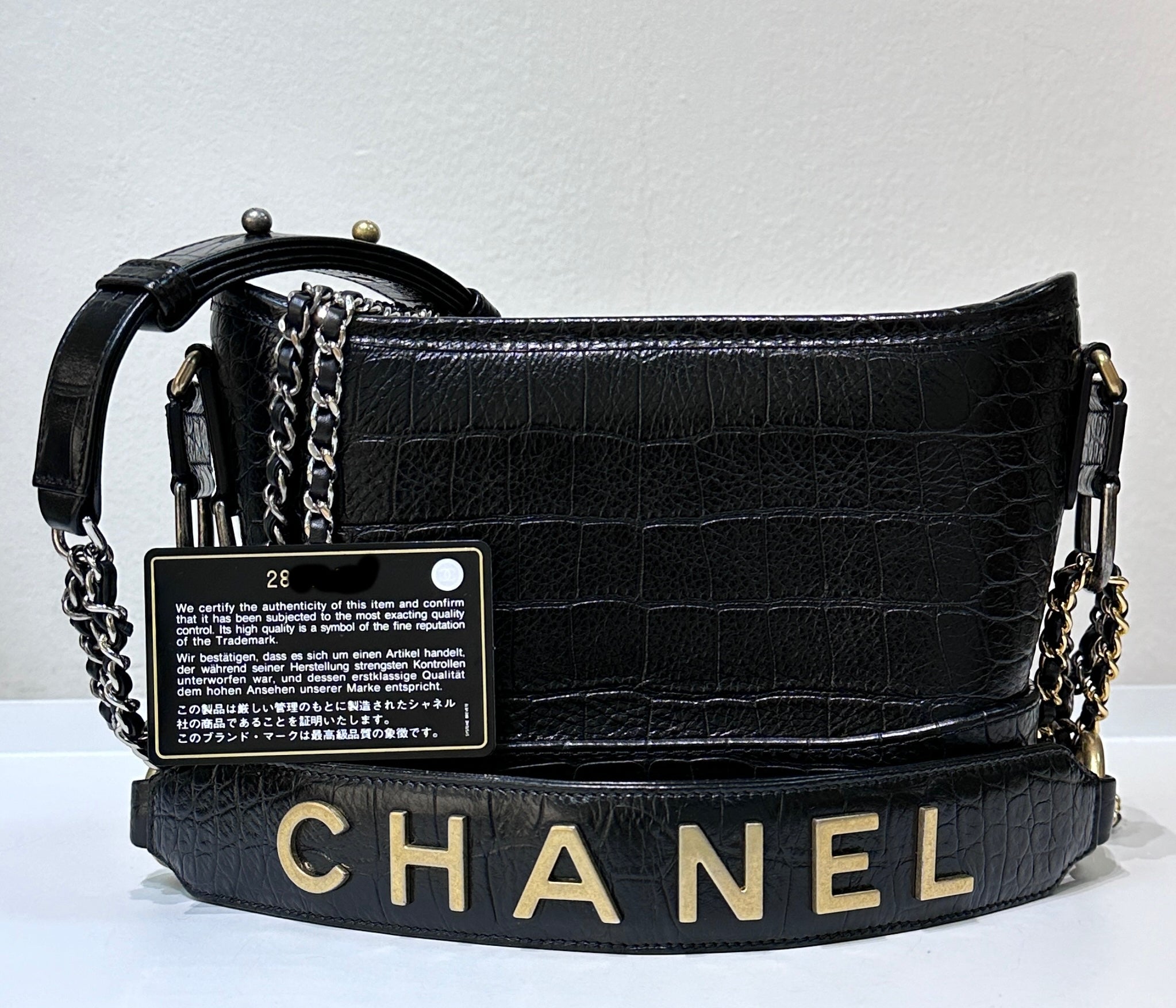 Chanel gabrielle hobo crocodile sale