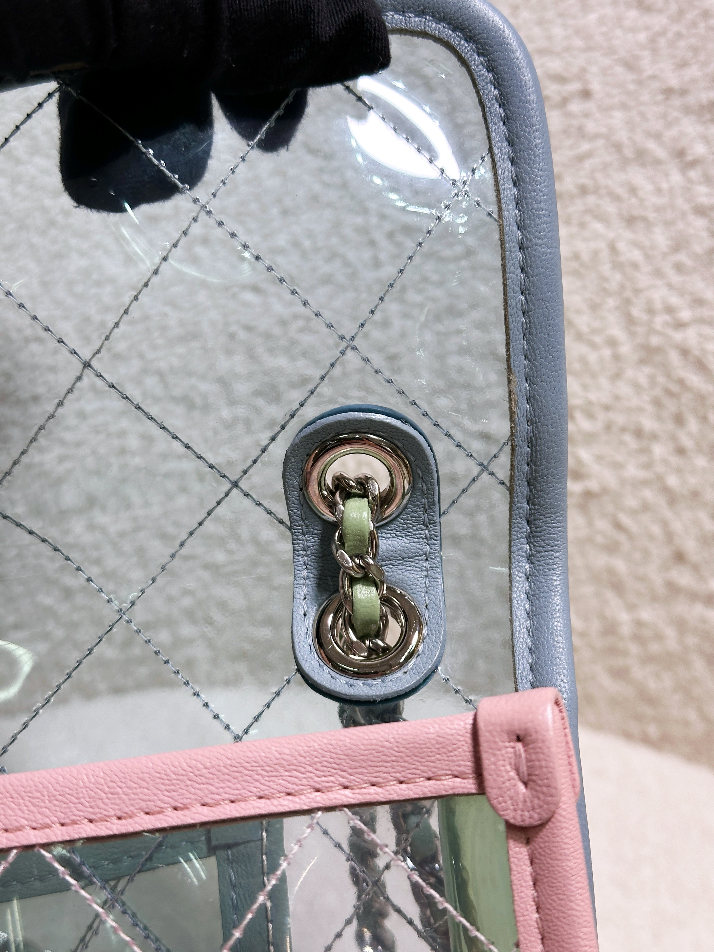 Chanel Coco Splash PVC Mini Flap Bag Blue/Pink/Green 25 holo