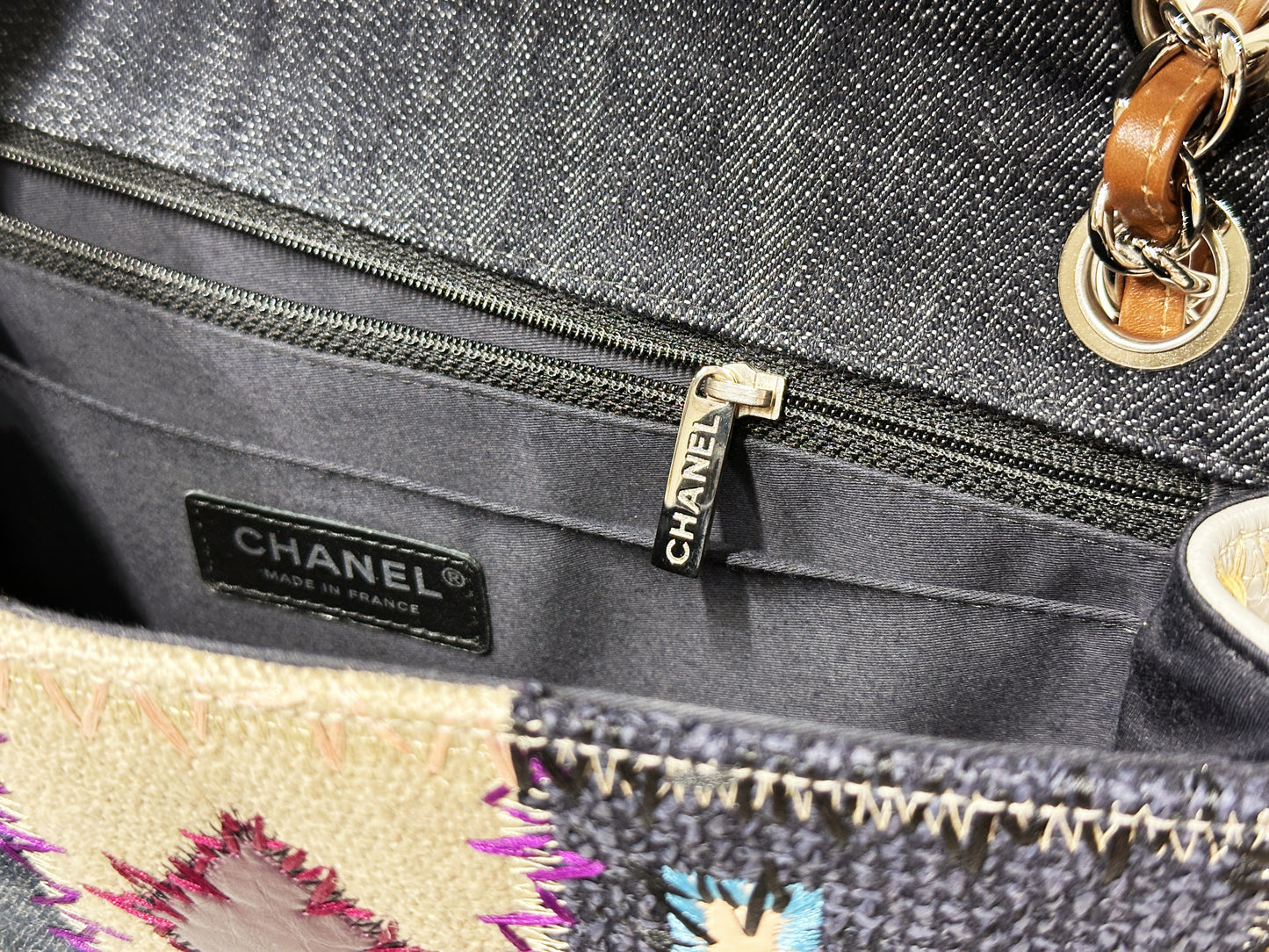 CHANEL TIMELESS PATCHWORK MULTICOLOR JUMBO SINGLE FLAP BAG 1630 holo card