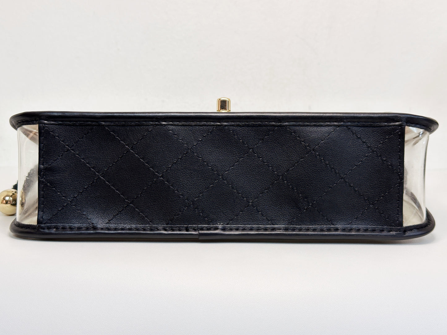 Chanel Medium Lambskin CoCo Sand PVC Sand By The Sea Flap With Pearl Strap Black 274 holo card