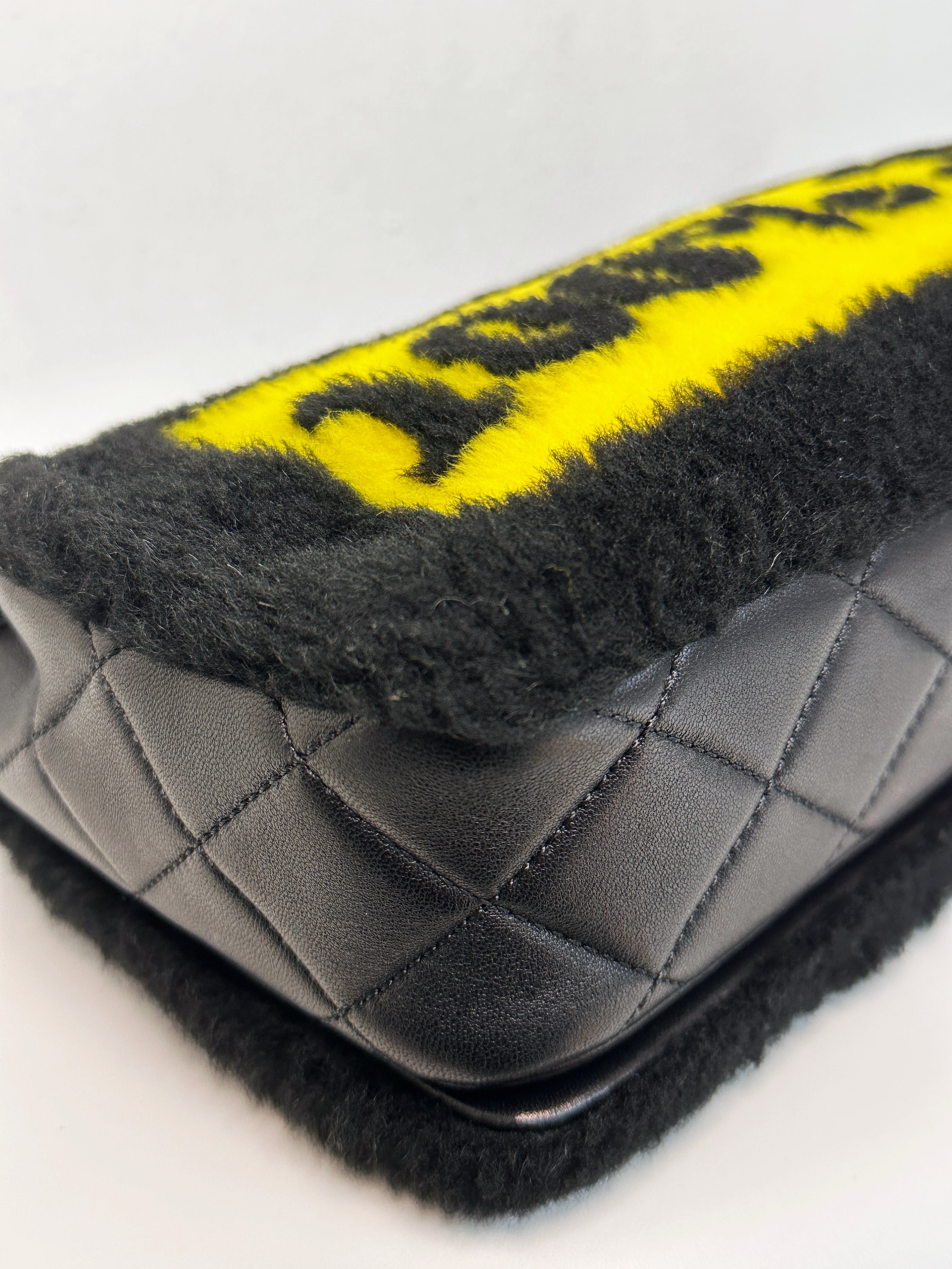 Chanel Medium Classic Flap Pop Art No. 5 Caption Comic Lambskin Black Multicolor Bag 2012 holo card