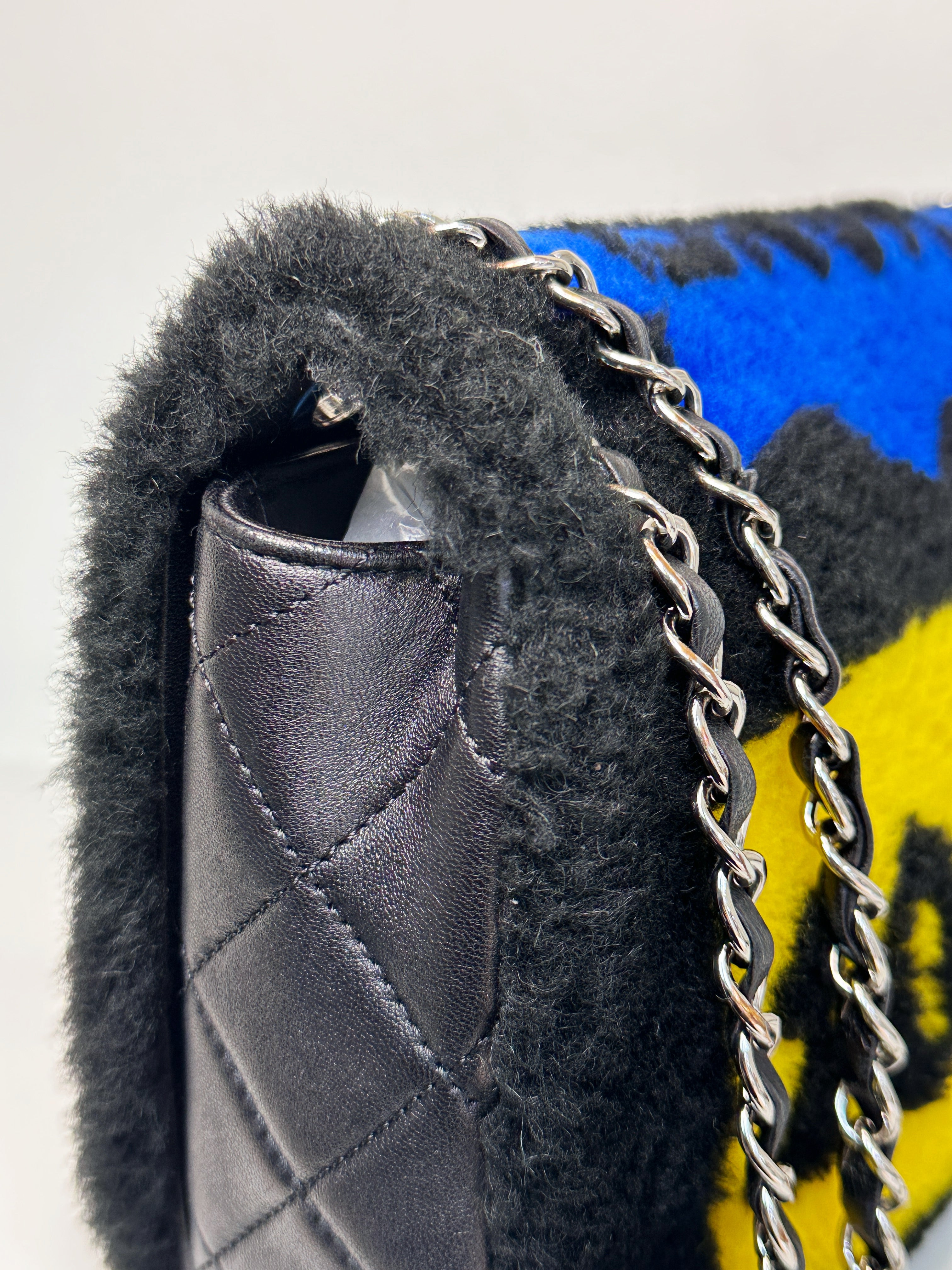 Chanel Medium Classic Flap Pop Art No. 5 Caption Comic Lambskin Black Multicolor Bag 2012 holo card