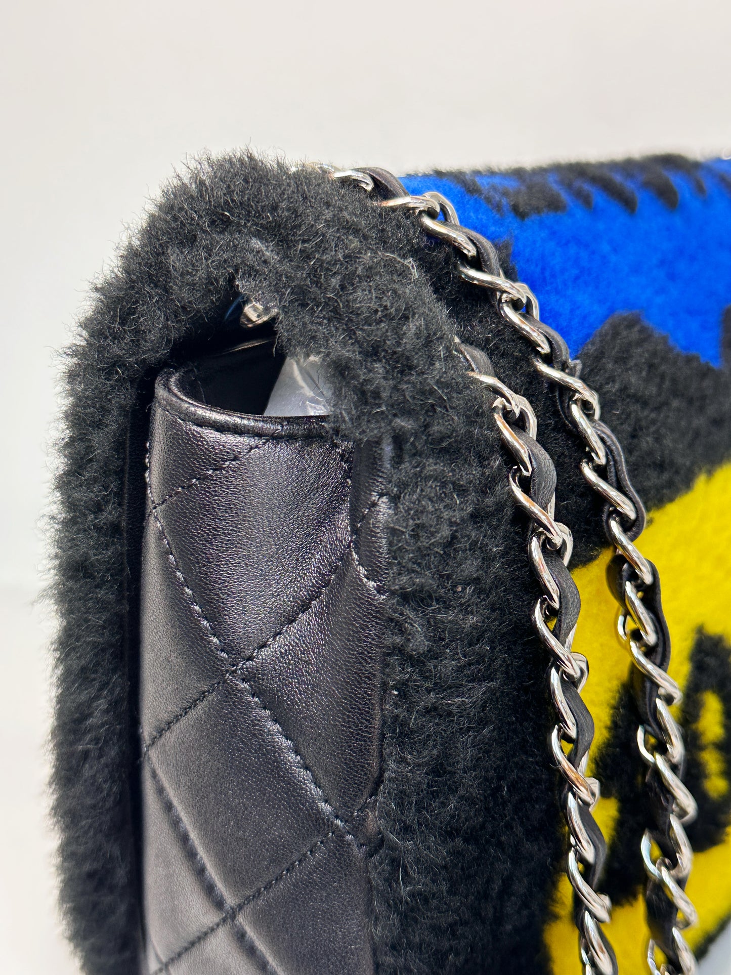 Chanel Medium Classic Flap Pop Art No. 5 Caption Comic Lambskin Black Multicolor Bag 2012 holo card