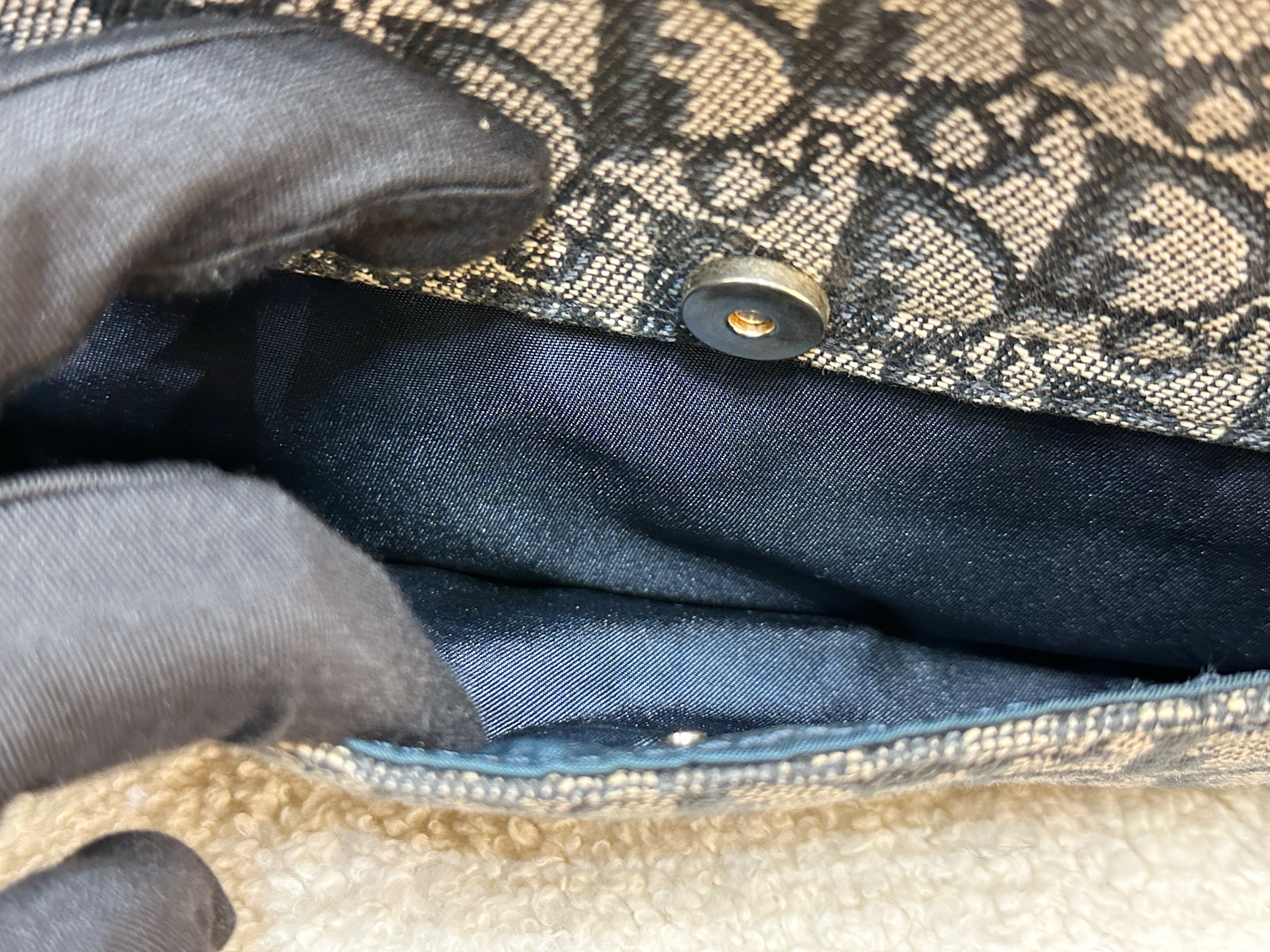 Christian Dior Double Saddle Canvas Navy blue 2001 year