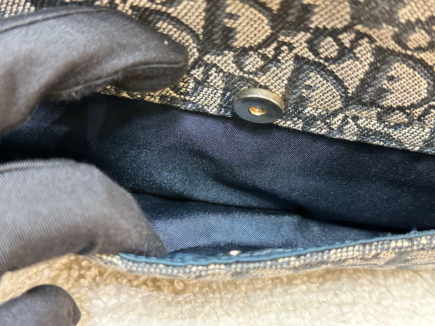 Christian Dior Double Saddle Canvas Navy blue 2001 year