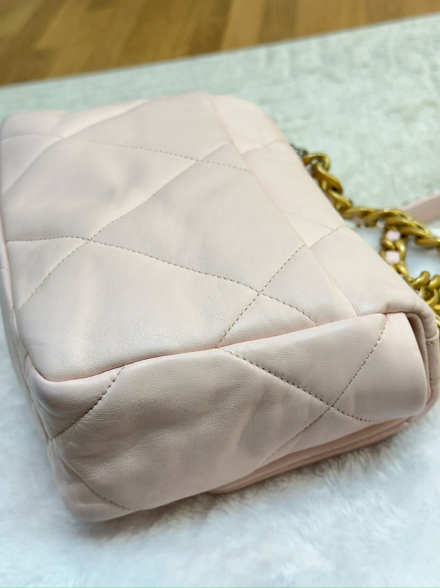 Chanel Medium Calfskin Quilted Chanel 19 Flap Light Pink