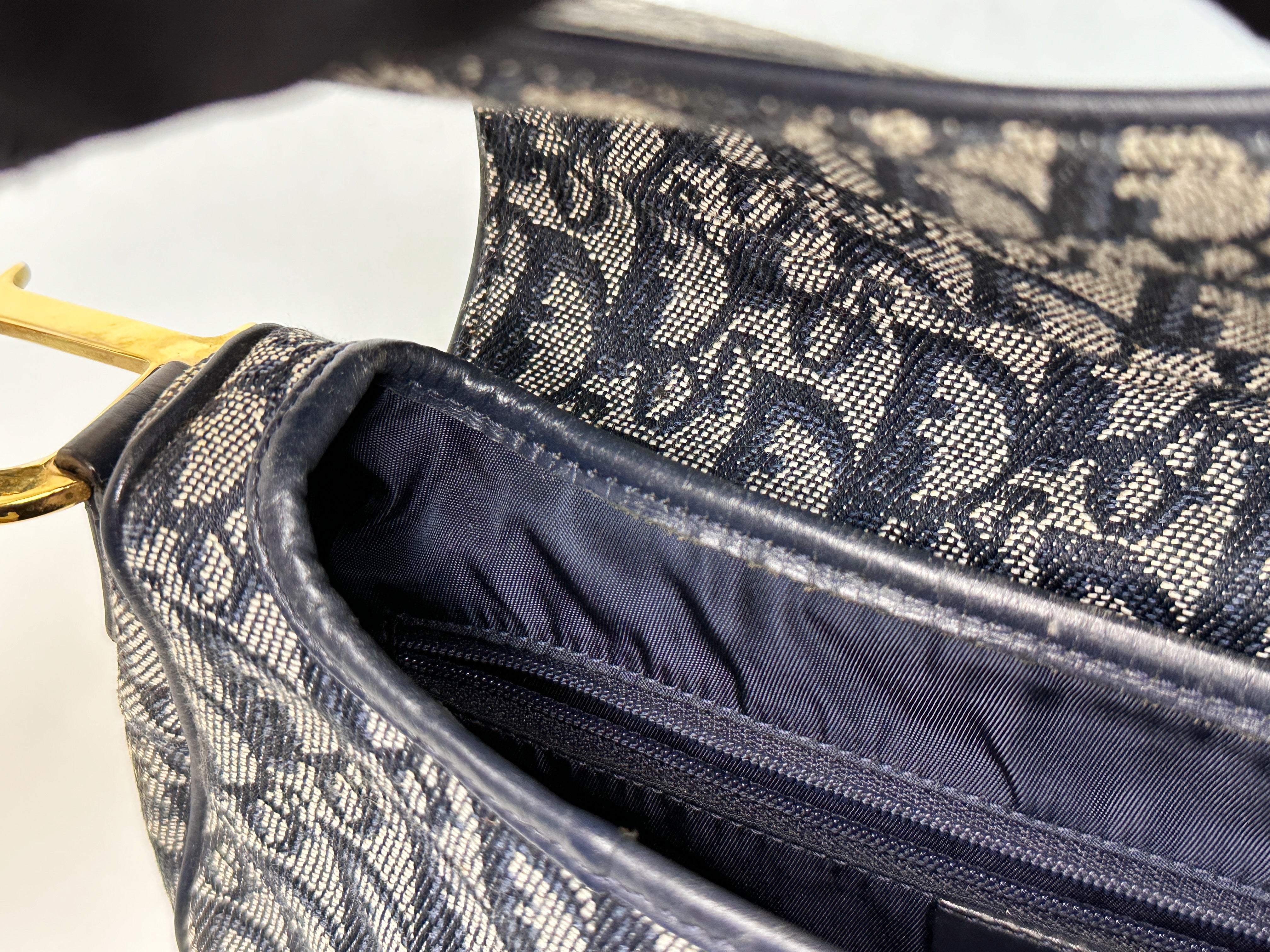 Christian Dior Double Saddle Canvas Navy blue 2001 year