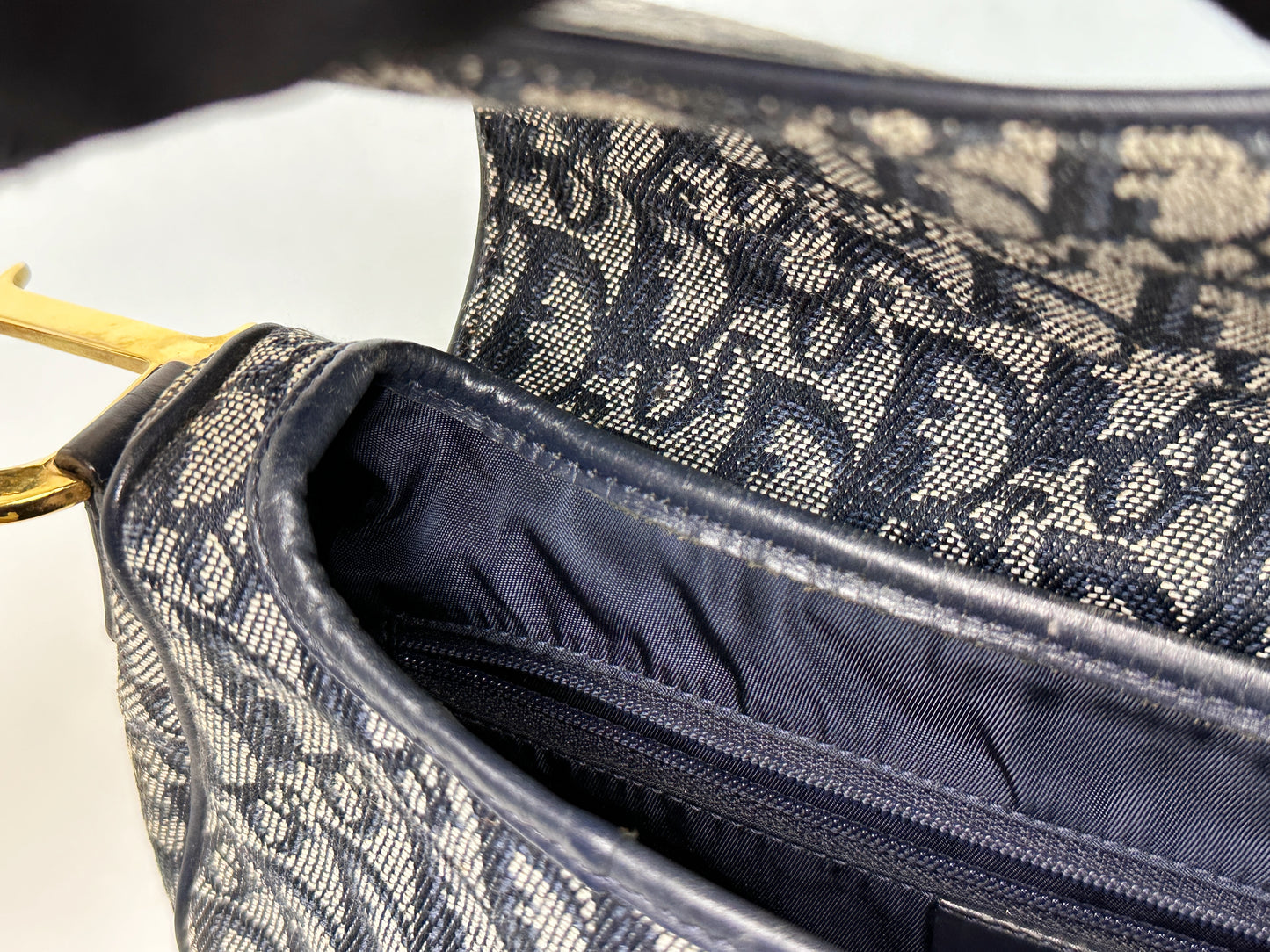 Christian Dior Double Saddle Canvas Navy blue 2001 year