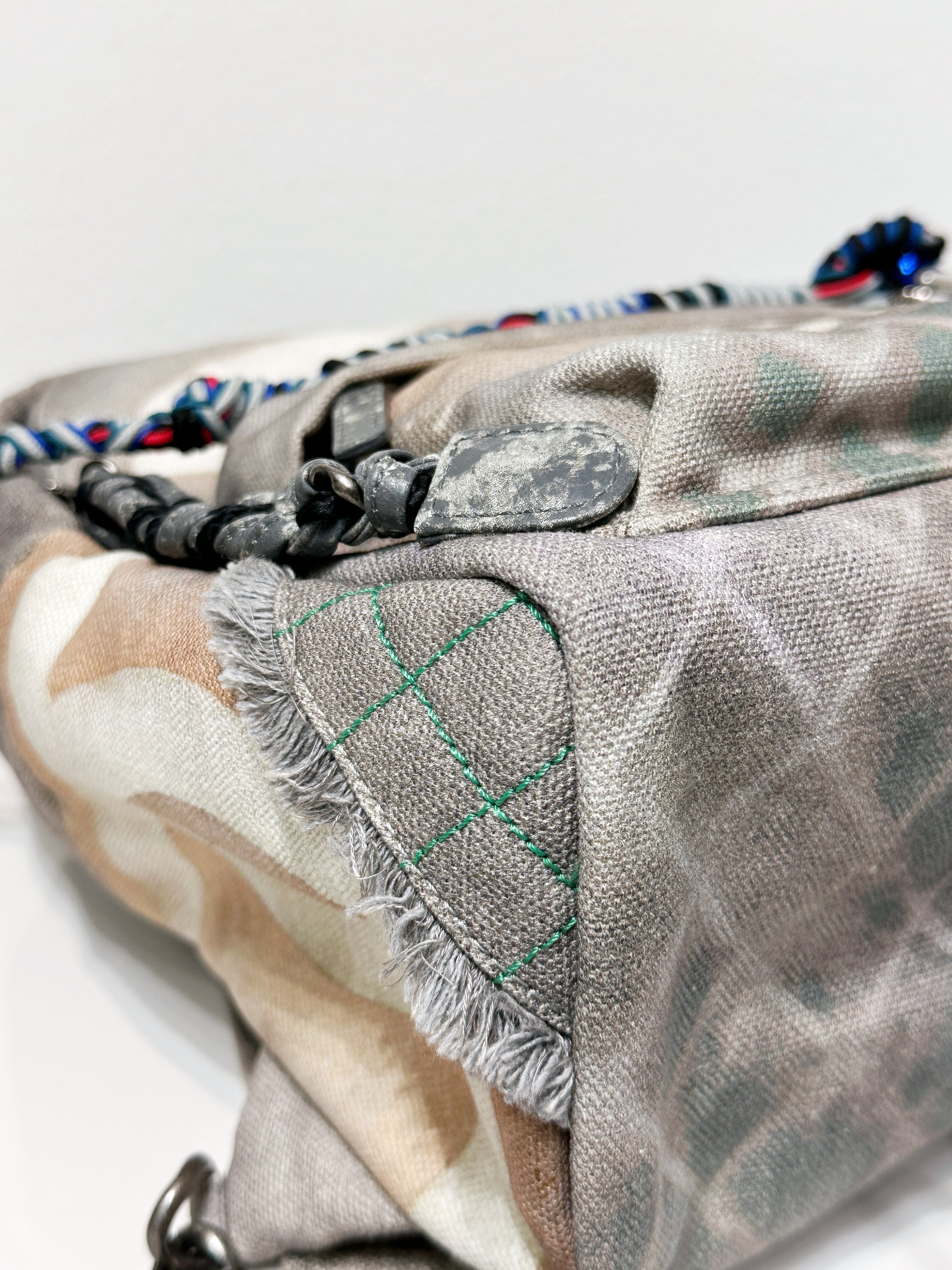 Preloved authentic Chanel Graffiti Printed Canvas Medium Backpack Grey