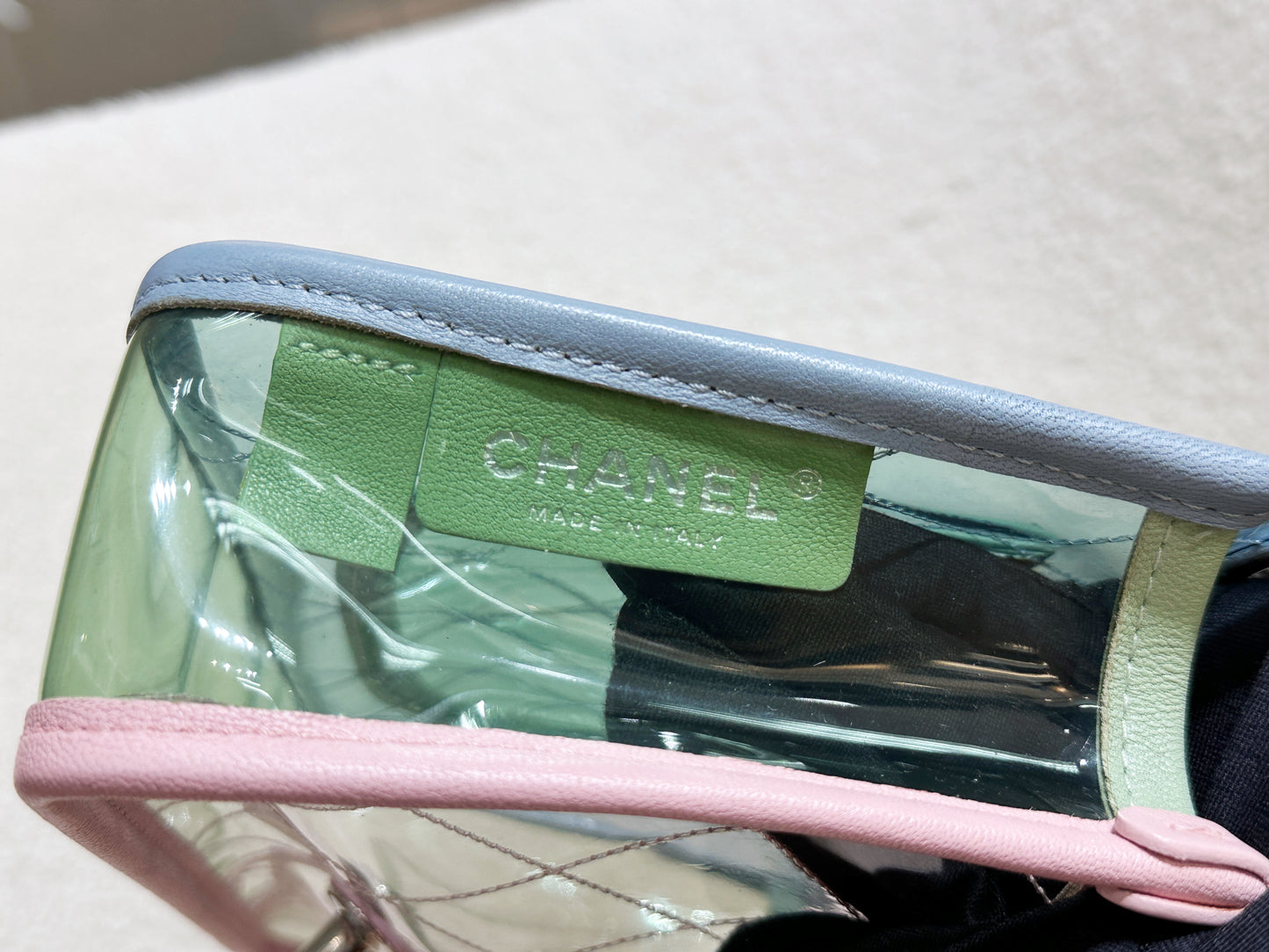 Chanel Coco Splash PVC Medium Flap Bag Blue/Green/Pink 2562 holo