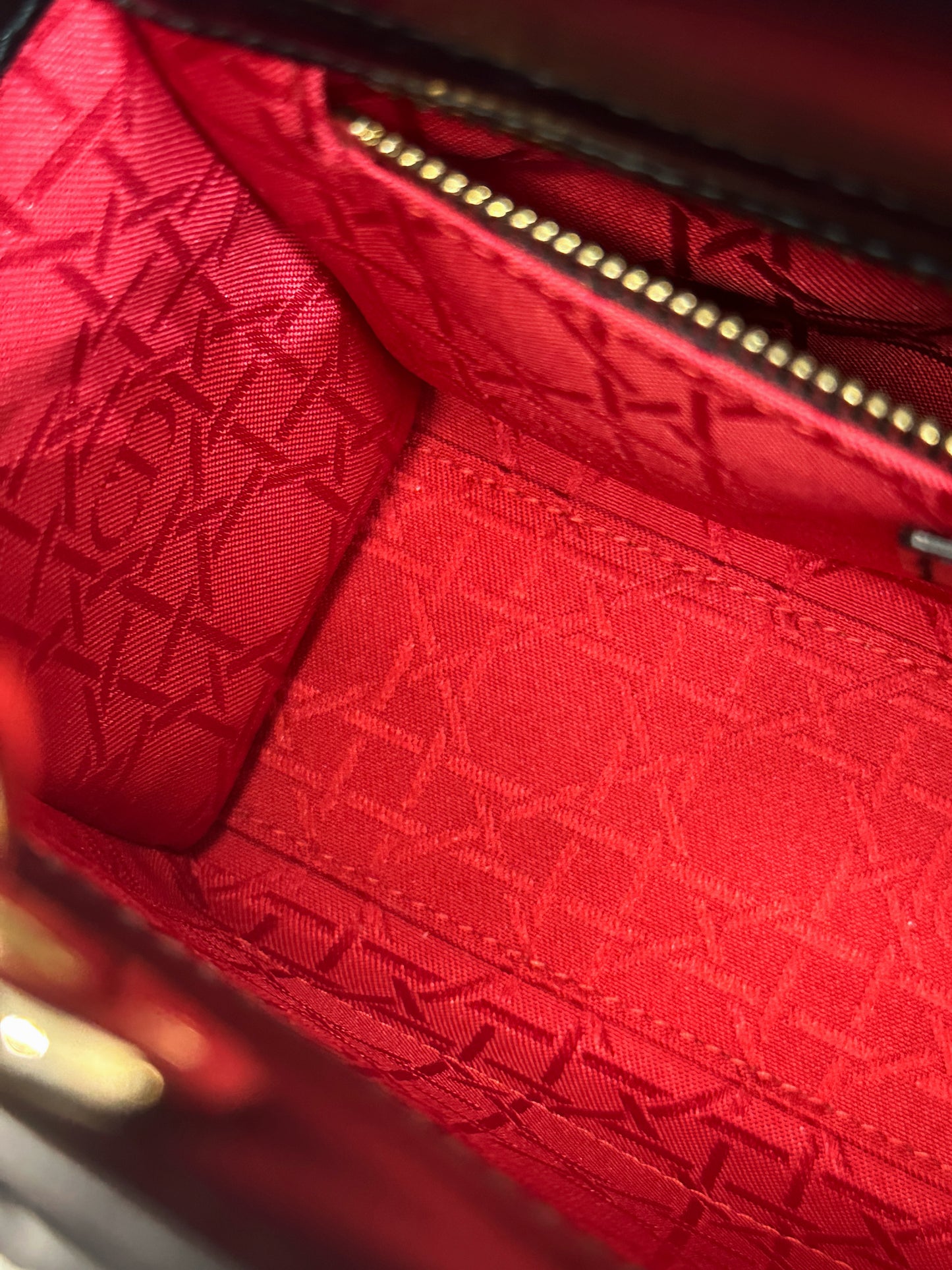 CHRISTIAN DIOR Lambskin Cannage Small My ABCDior Lady Dior Black GHW