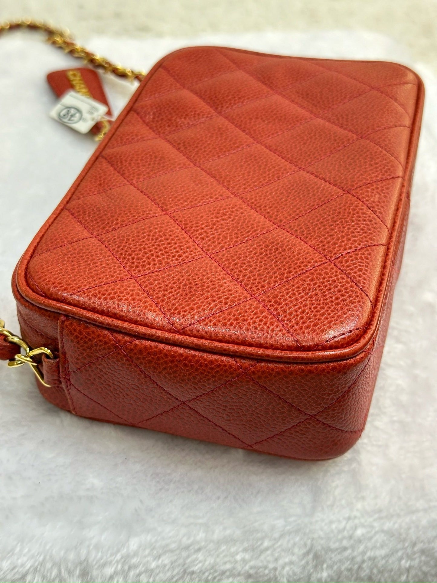 Chanel Caviar Quilted Camera Case Red