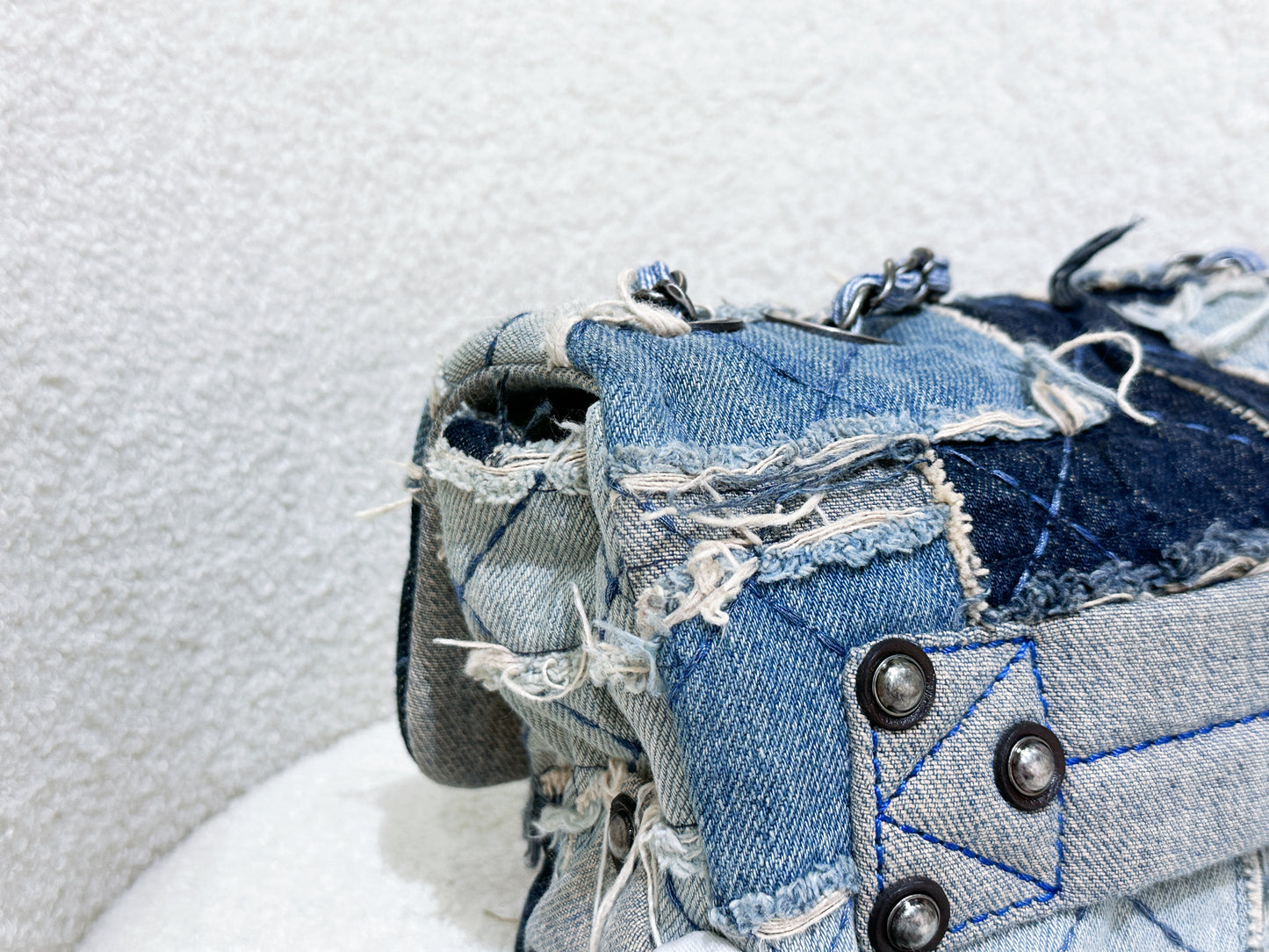 Chanel Blue Denim Paris Dallas Flap Bag Aged Silver Hardware, 2014